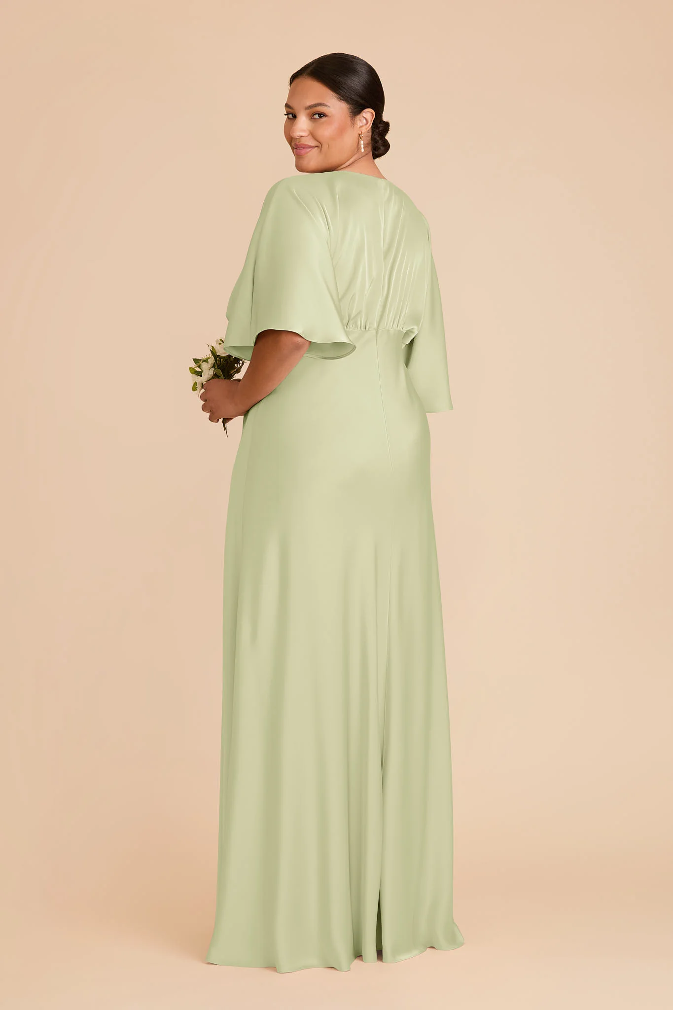 Shyla Matte Satin Dress - Pale Pistachio - Image 7