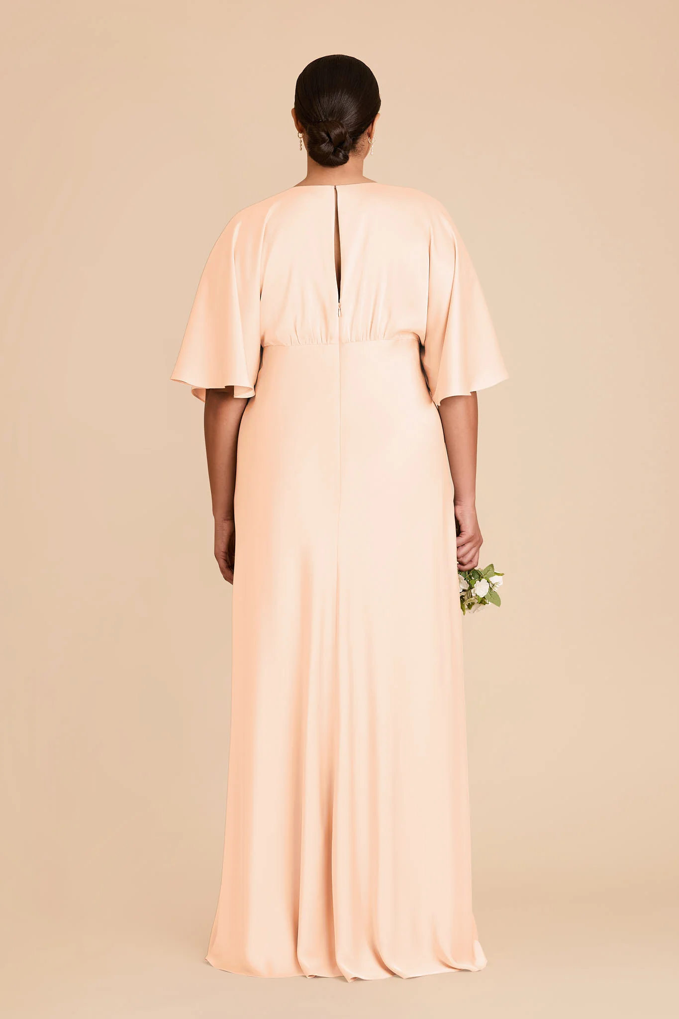 Shyla Matte Satin Dress - Peach Cream - Image 8