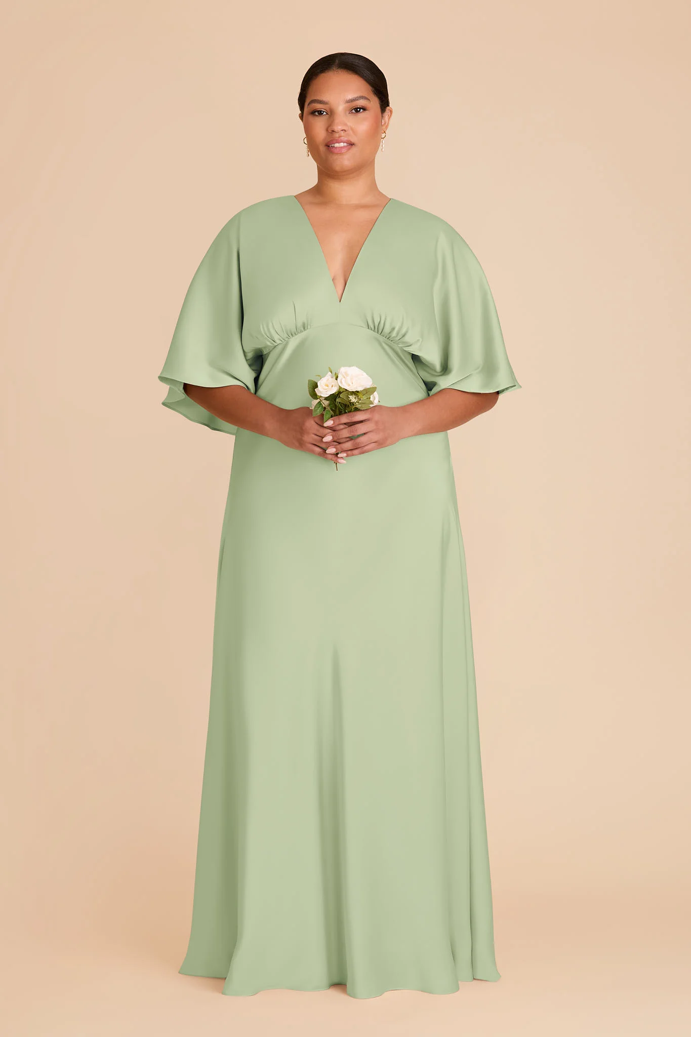 Shyla Matte Satin Dress - Pistachio - Image 2