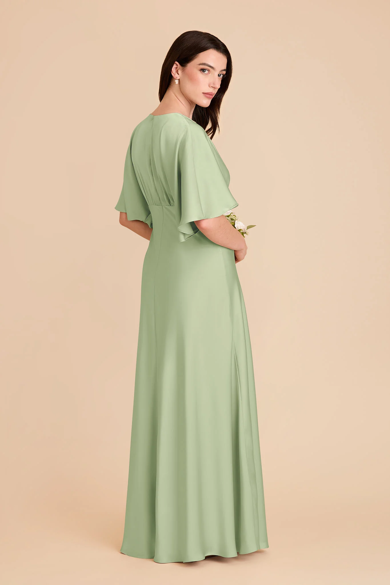 Shyla Matte Satin Dress - Pistachio - Image 4