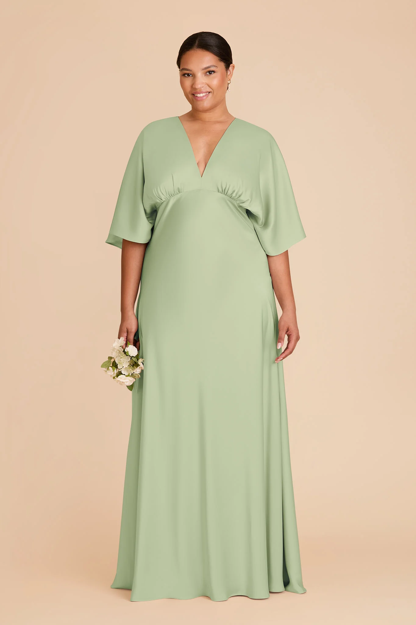 Shyla Matte Satin Dress - Pistachio - Image 6
