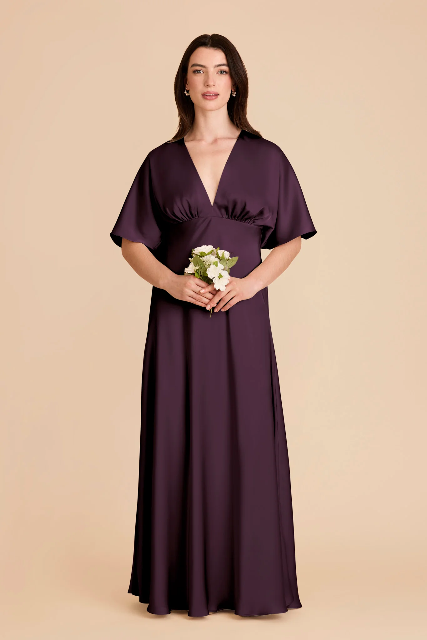 Shyla Matte Satin Dress - Plum - Image 3