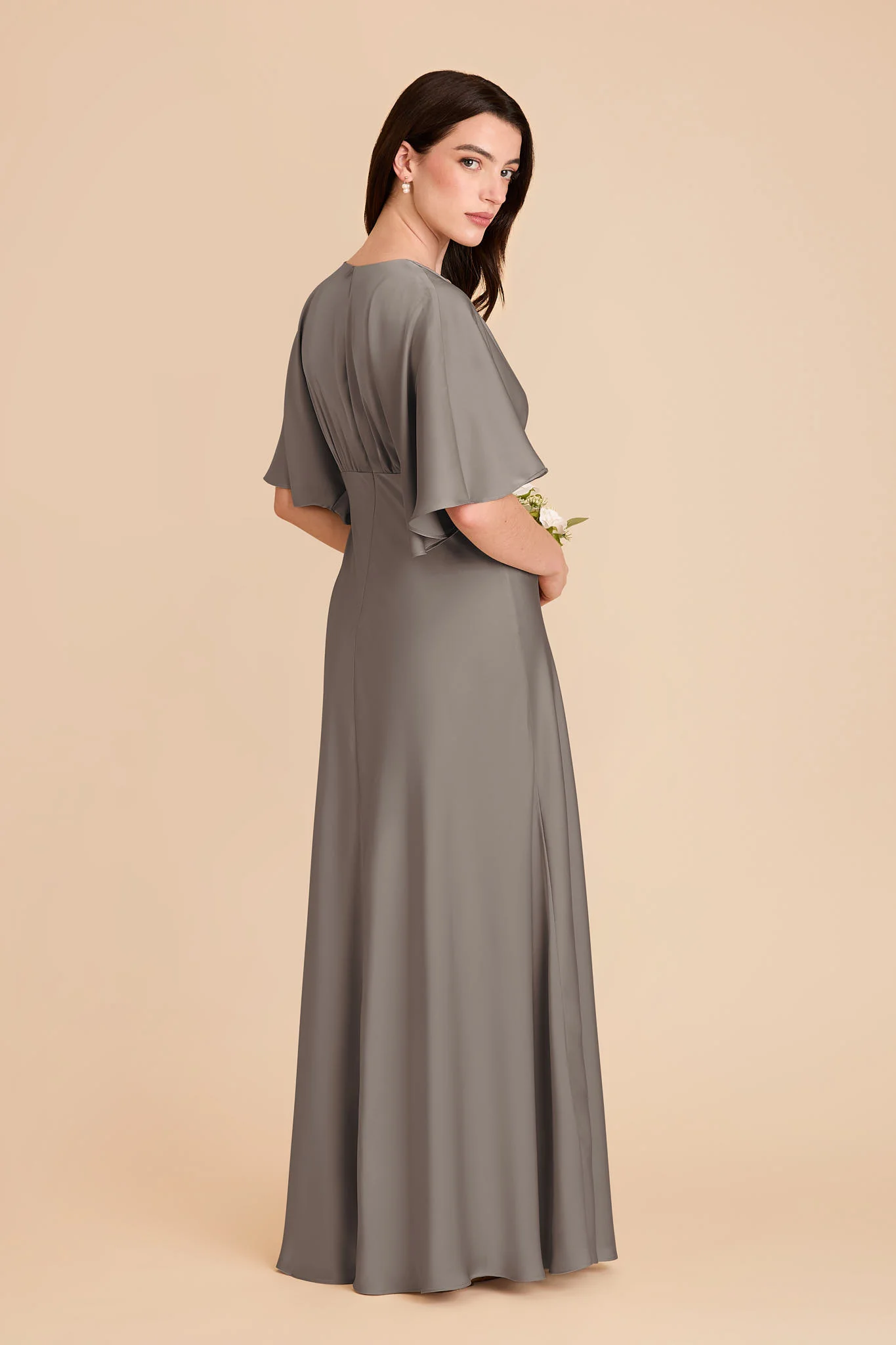 Shyla Matte Satin Dress - Quartz - Image 4