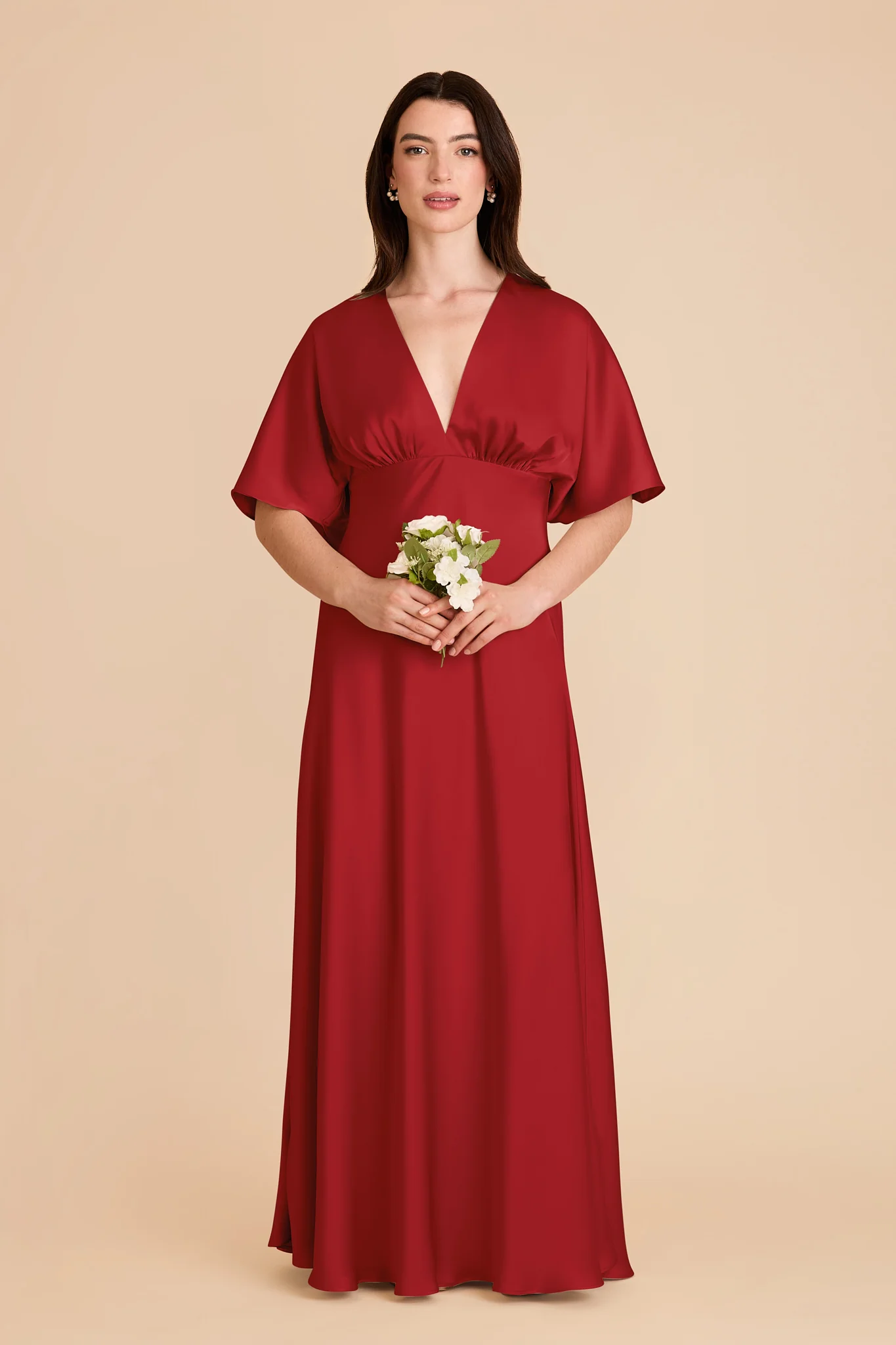 Shyla Matte Satin Dress - Ruby Red