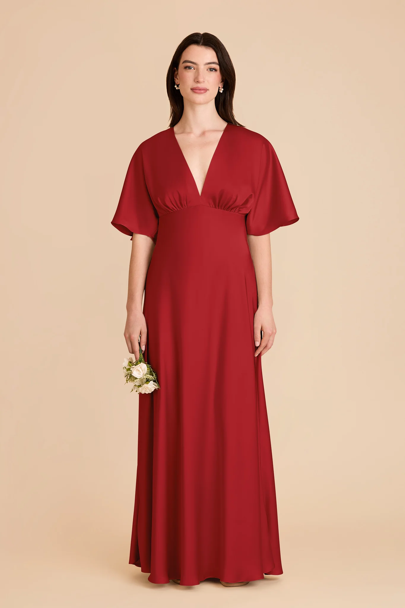 Shyla Matte Satin Dress - Ruby Red - Image 2