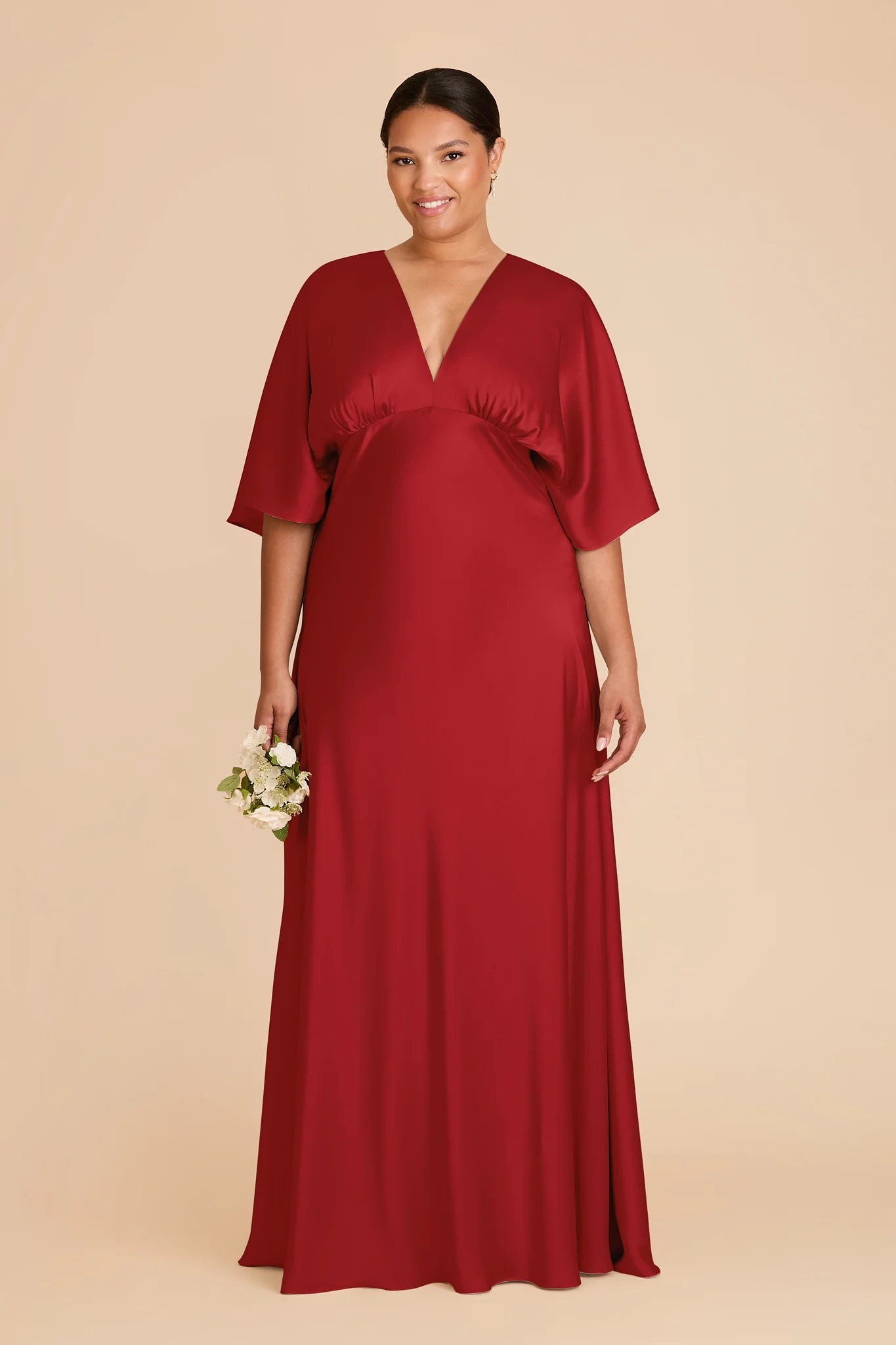 Shyla Matte Satin Dress - Ruby Red - Image 3
