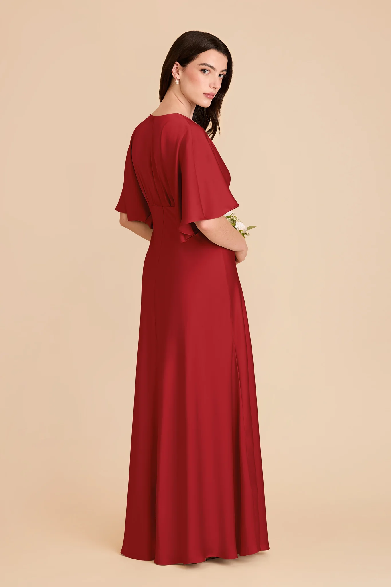 Shyla Matte Satin Dress - Ruby Red - Image 5