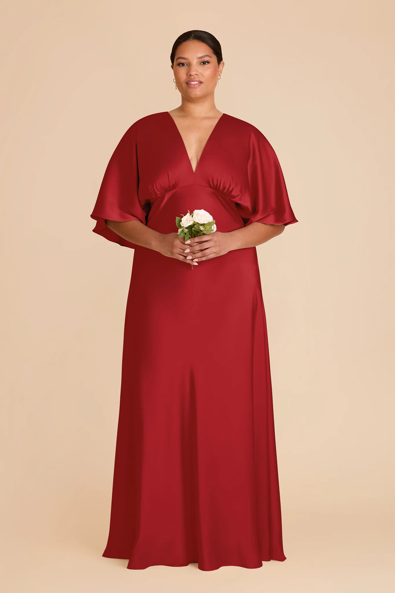 Shyla Matte Satin Dress - Ruby Red - Image 7