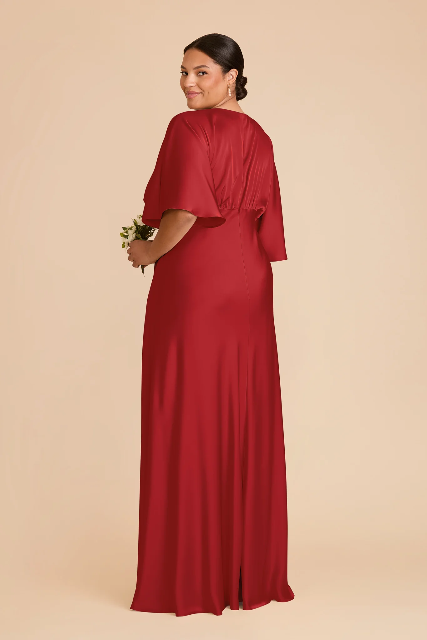 Shyla Matte Satin Dress - Ruby Red - Image 8