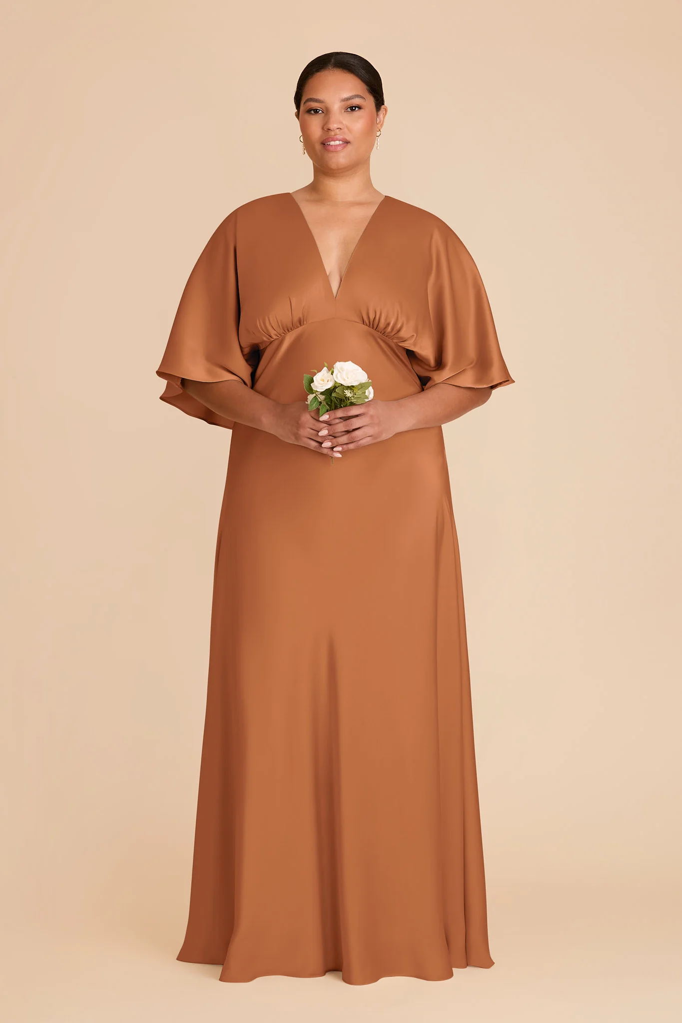 Shyla Matte Satin Dress - Rust