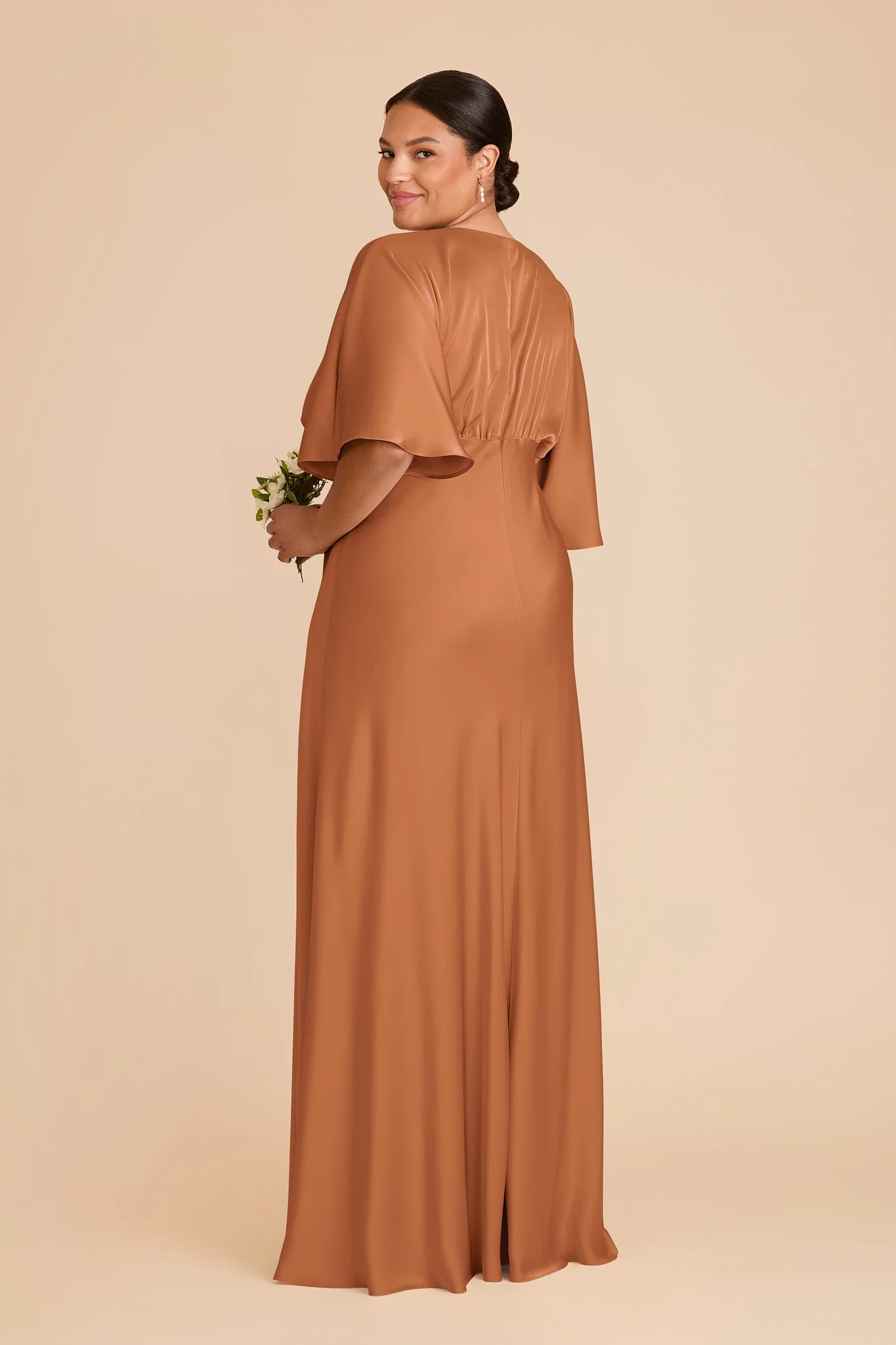 Shyla Matte Satin Dress - Rust - Image 7