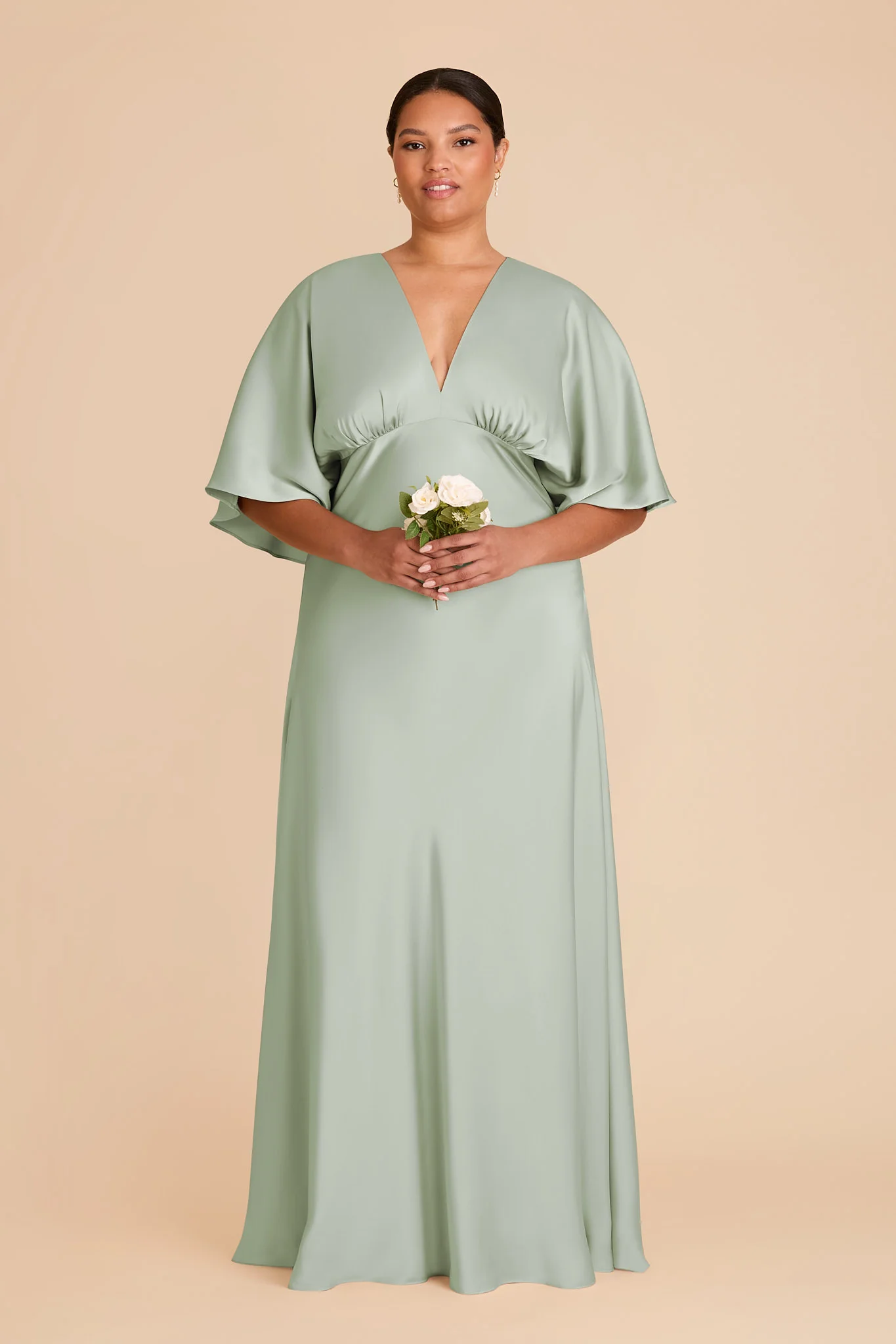 Shyla Matte Satin Dress - Sage - Image 6