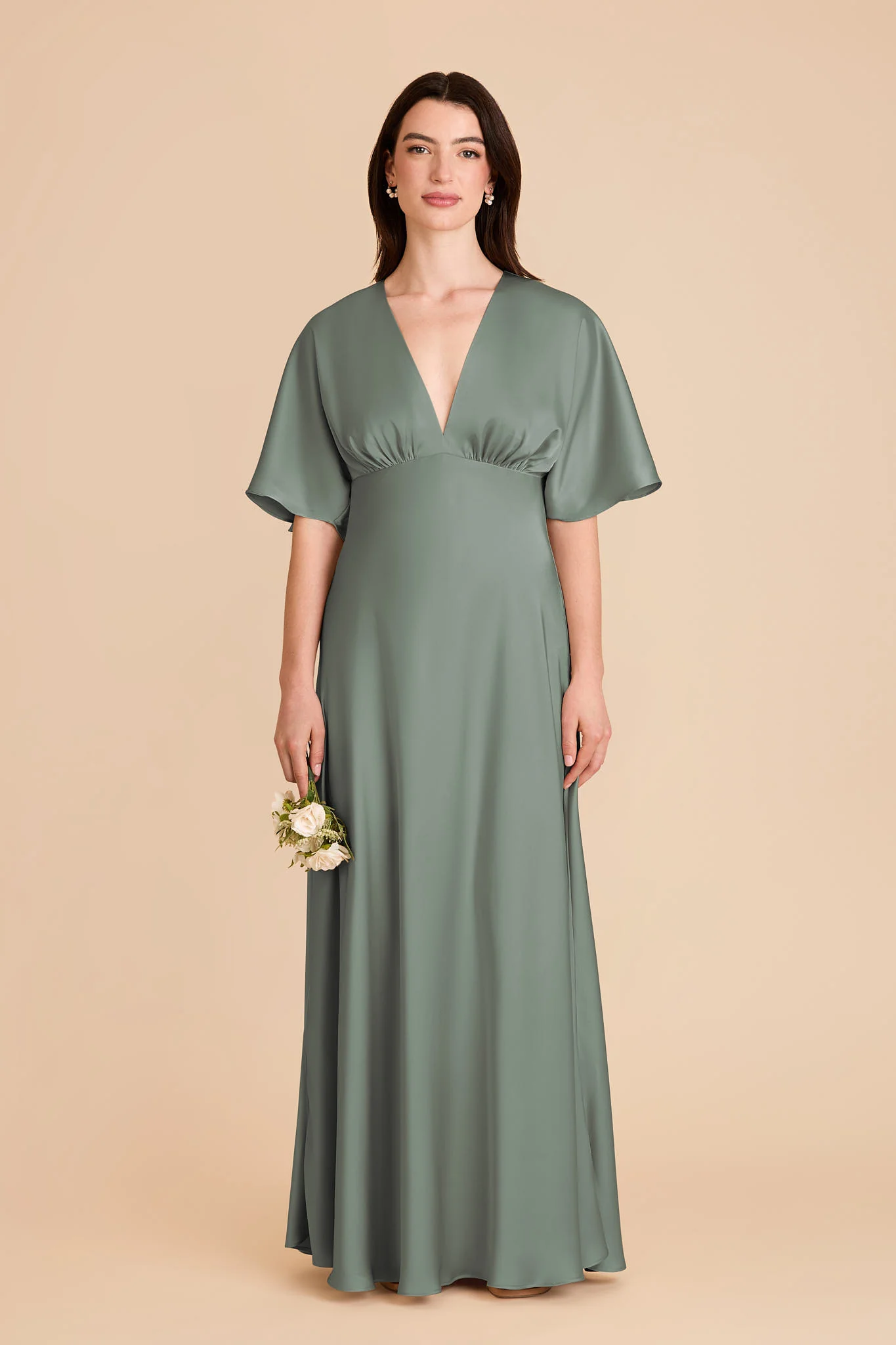Shyla Matte Satin Dress - Sea Glass - Image 3