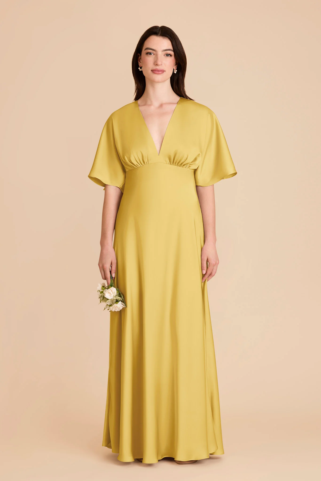 Shyla Matte Satin Dress - Sunflower Yellow