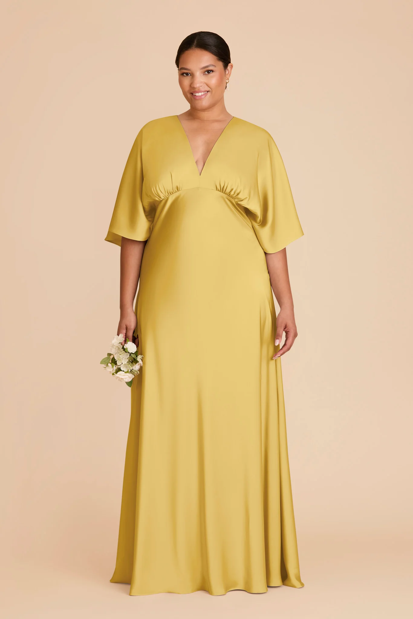 Shyla Matte Satin Dress - Sunflower Yellow - Image 2