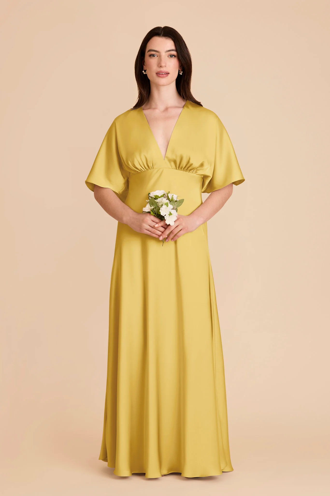 Shyla Matte Satin Dress - Sunflower Yellow - Image 3