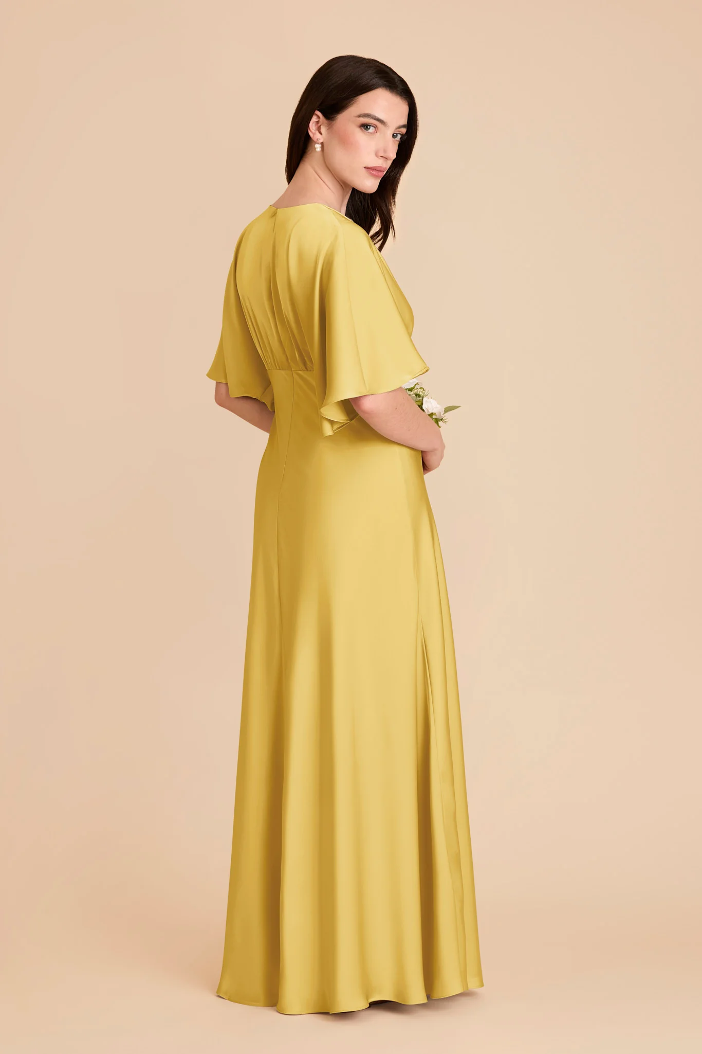 Shyla Matte Satin Dress - Sunflower Yellow - Image 4