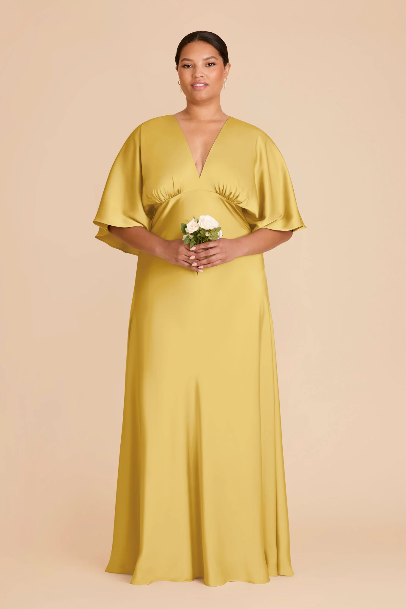 Shyla Matte Satin Dress - Sunflower Yellow - Image 6