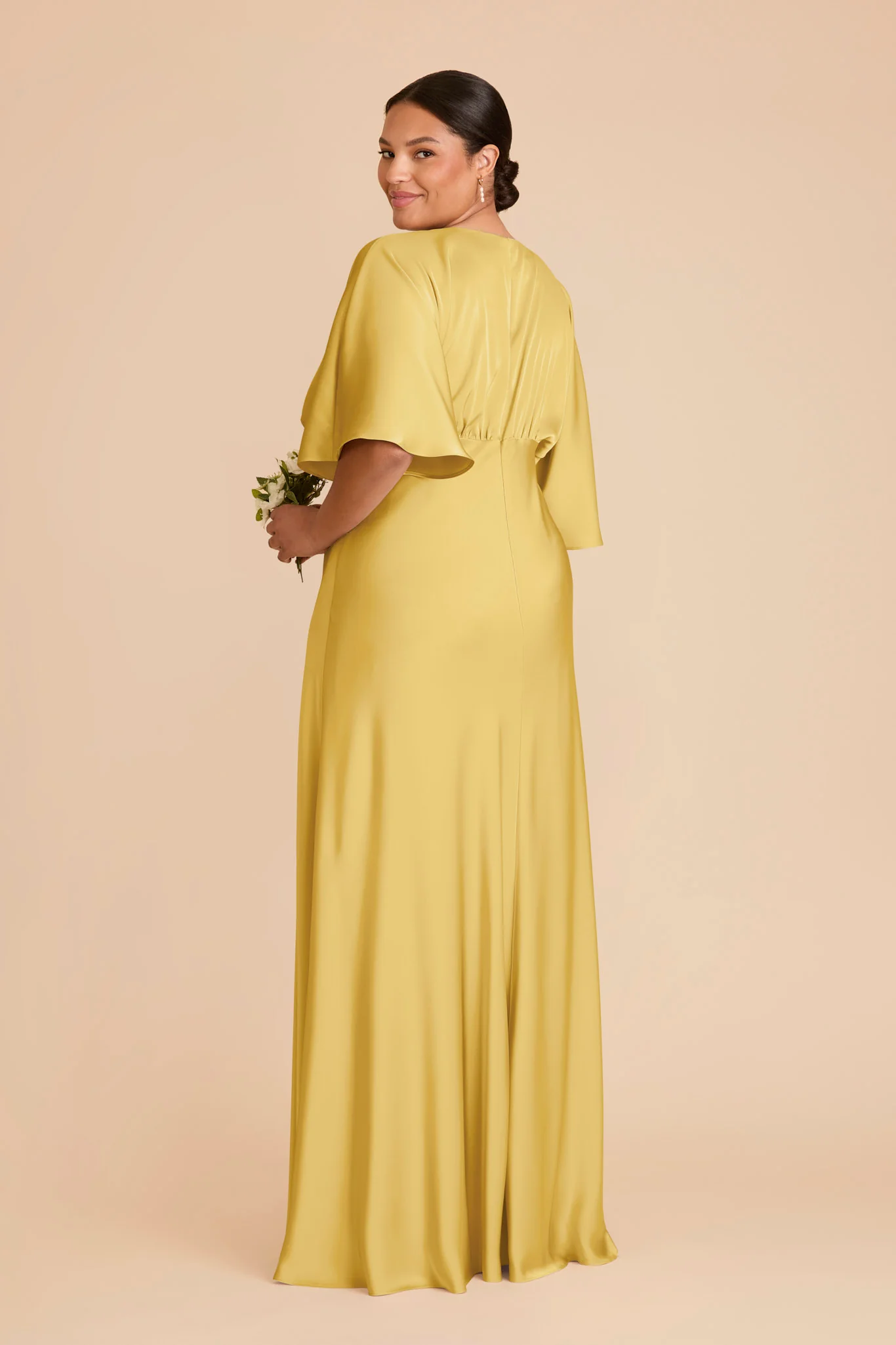 Shyla Matte Satin Dress - Sunflower Yellow - Image 7