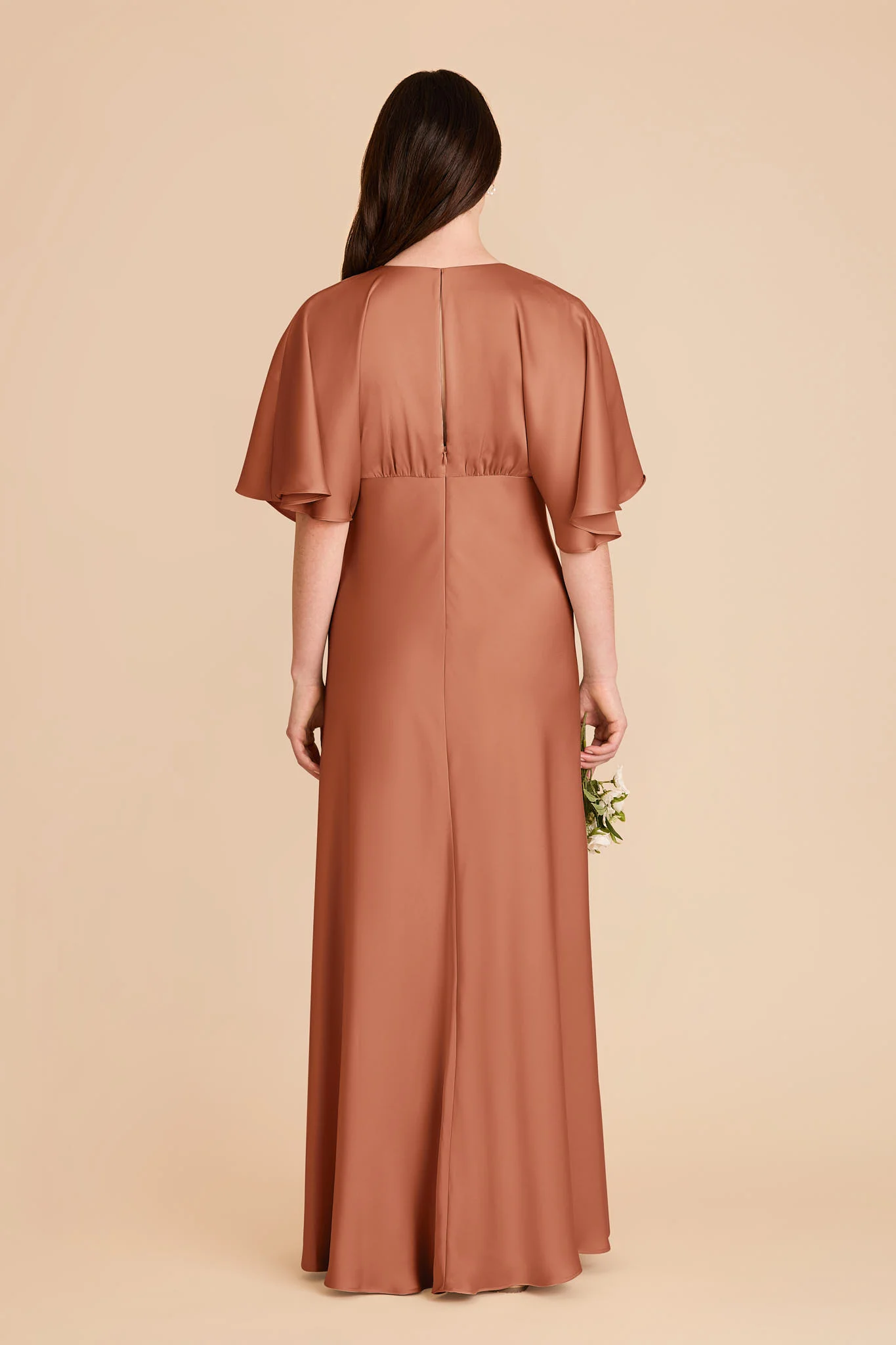 Shyla Matte Satin Dress - Terracotta - Image 5
