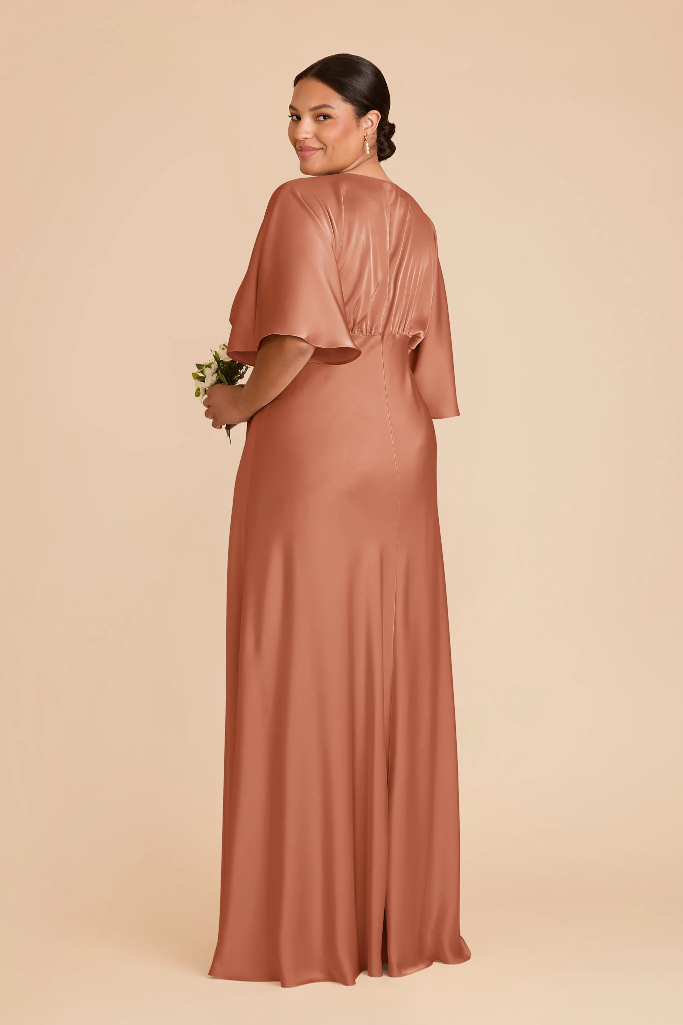 Shyla Matte Satin Dress - Terracotta - Image 7