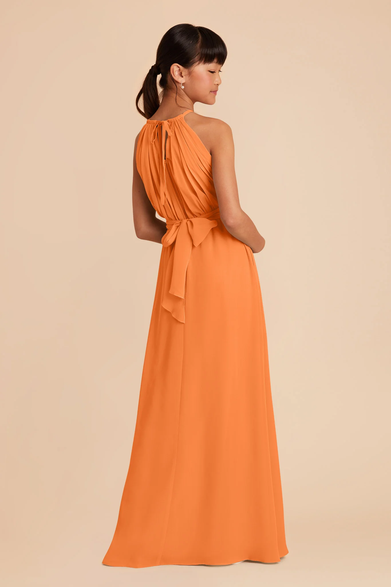 Sienna Chiffon Junior Dress - Apricot - Image 4
