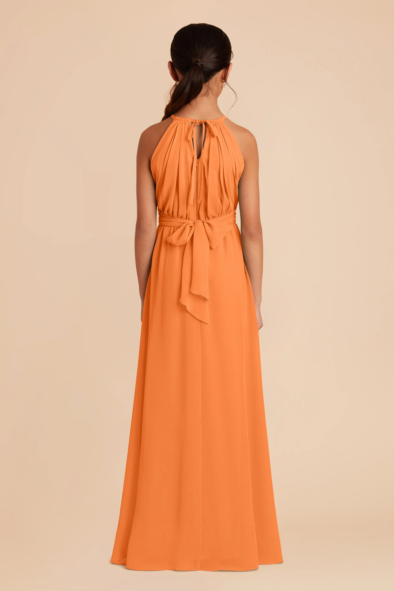 Sienna Chiffon Junior Dress - Apricot - Image 5