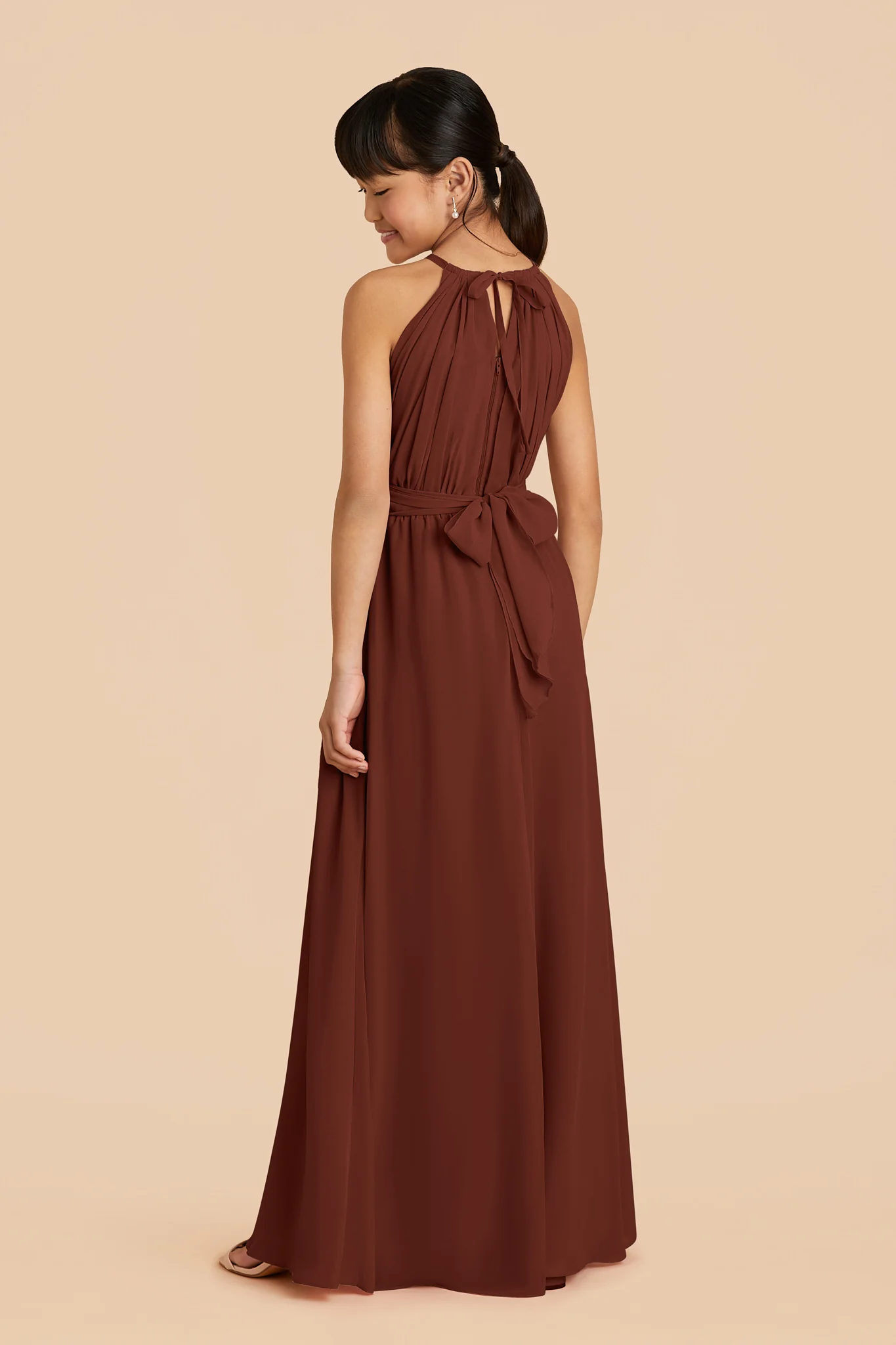 Sienna Chiffon Junior Dress - Cognac - Image 3