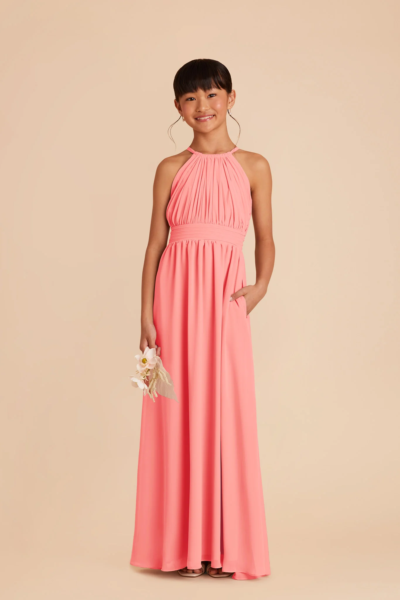 Sienna Junior Dress - Coral Pink - Image 2