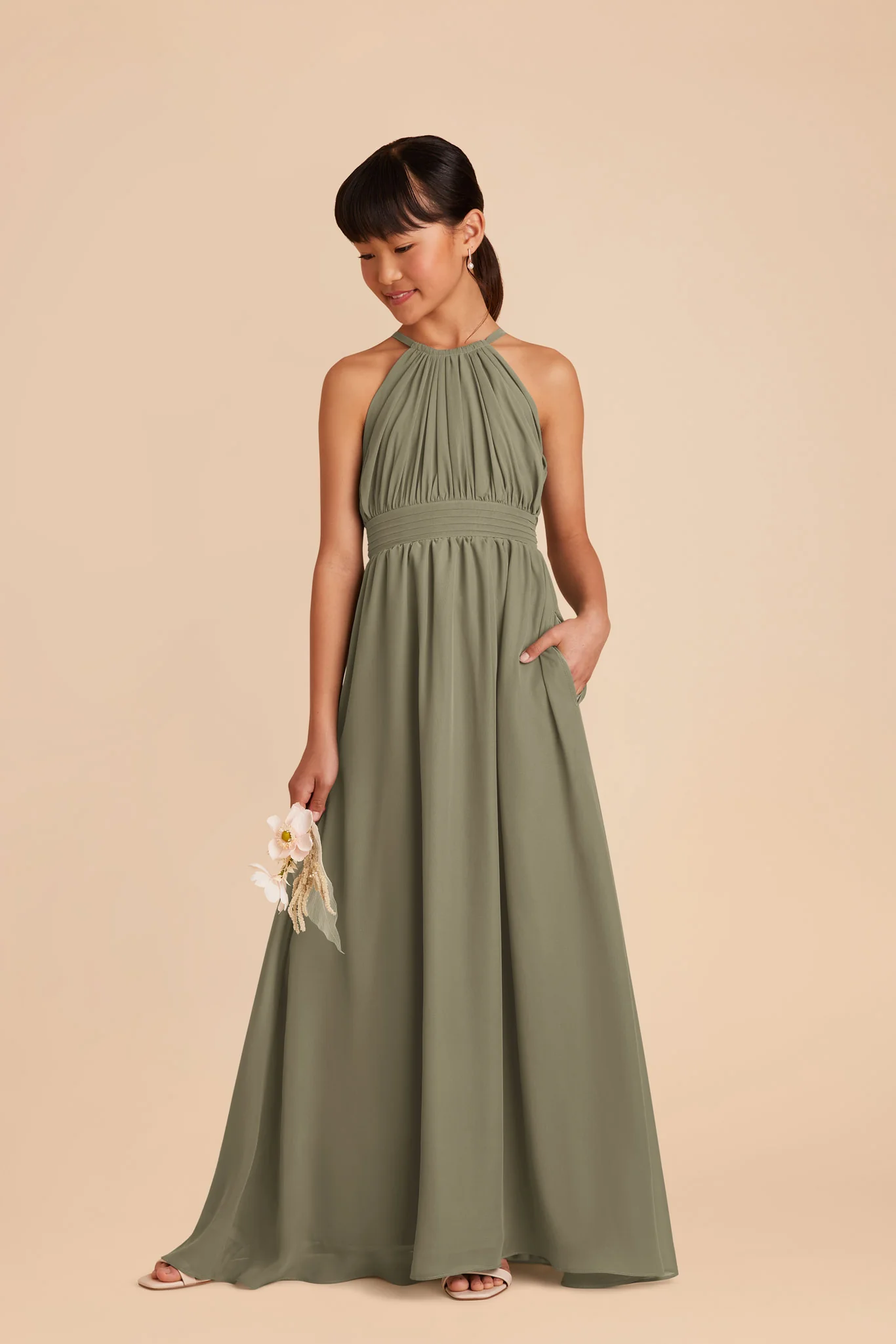 Sienna Junior Dress - Thyme - Image 3