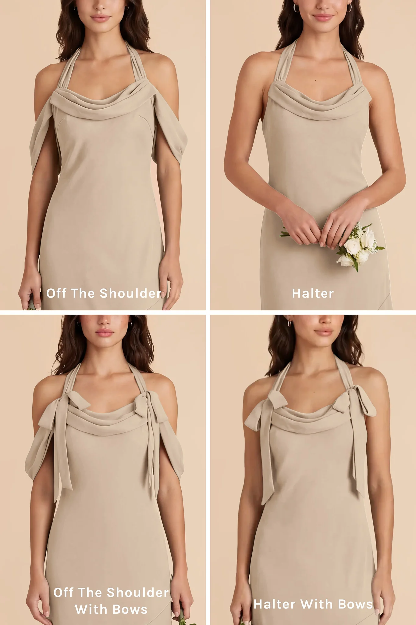 Sophia Chiffon Dress - Almond - Image 5