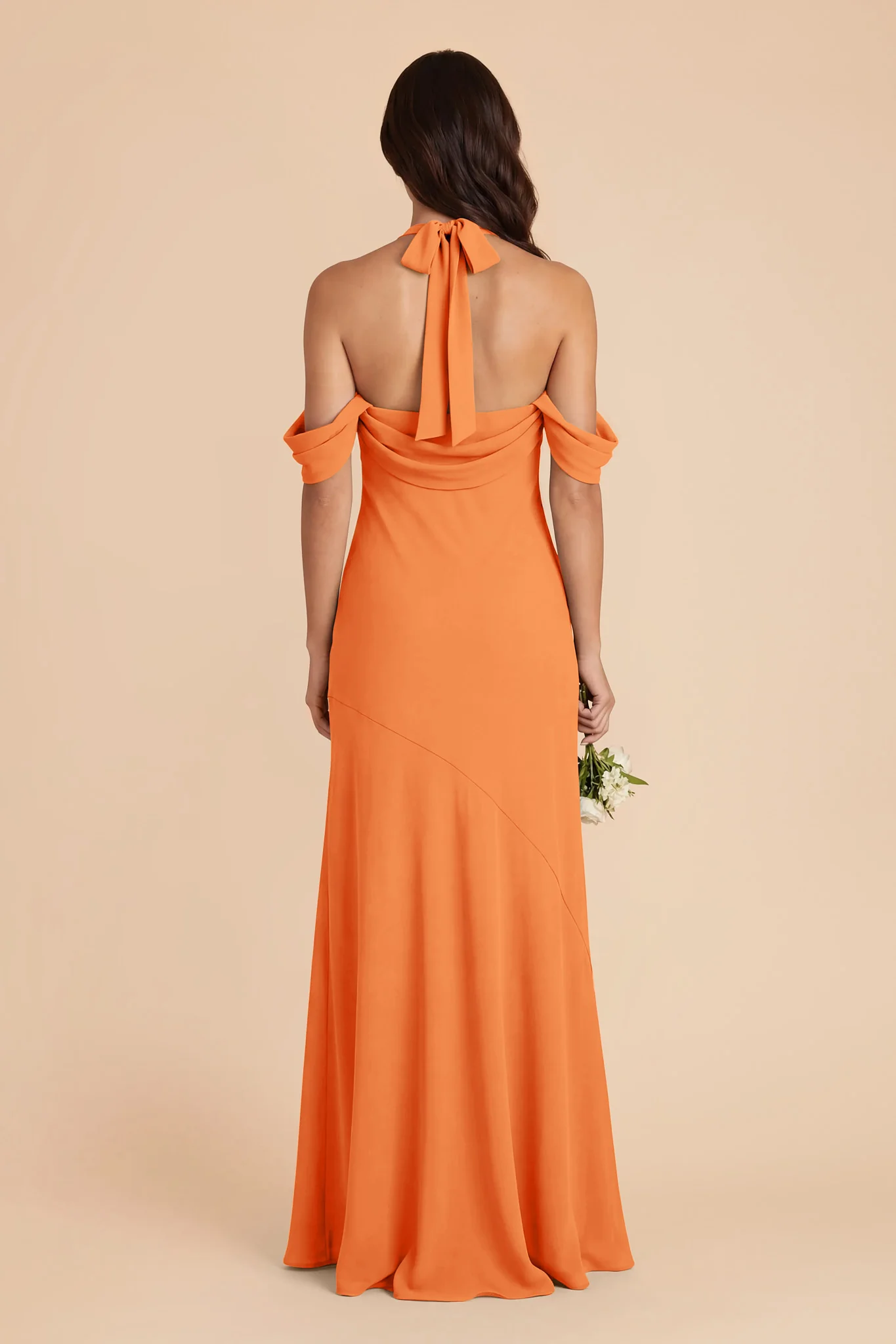 Sophia Chiffon Dress - Apricot - Image 4