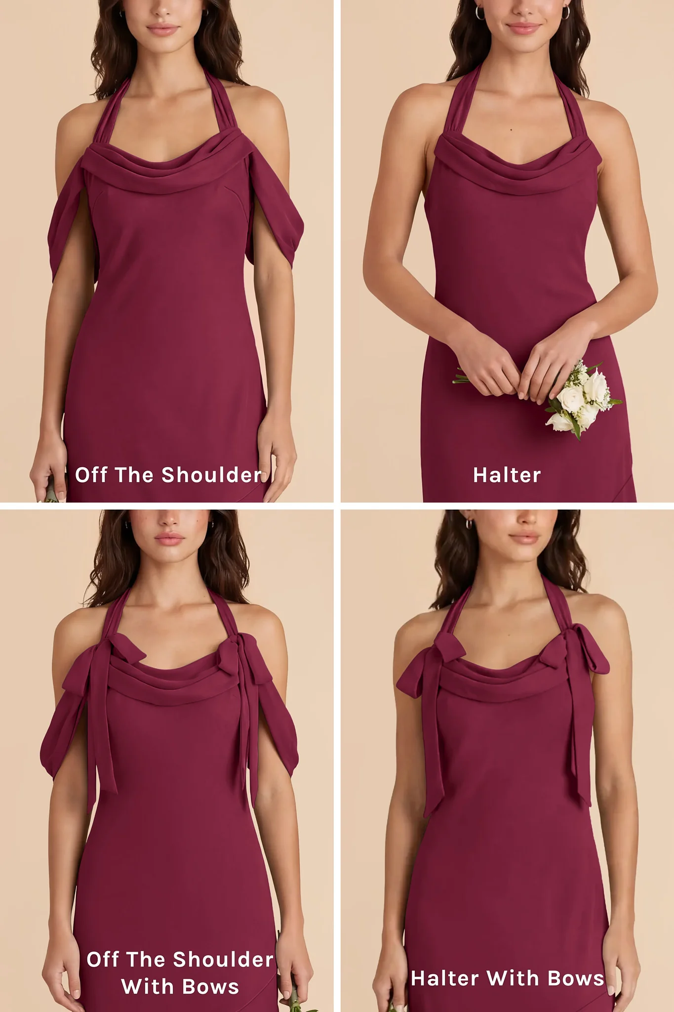 Sophia Chiffon Dress - Berry - Image 5