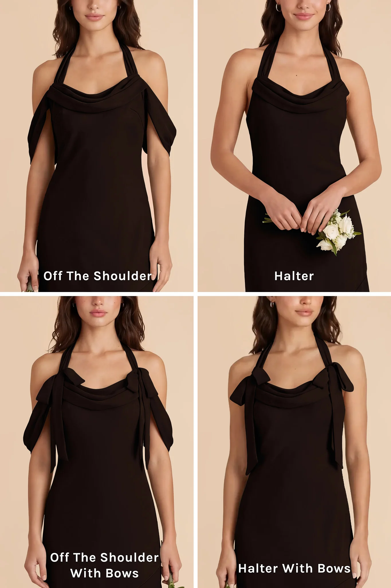 Sophia Chiffon Dress - Black - Image 5