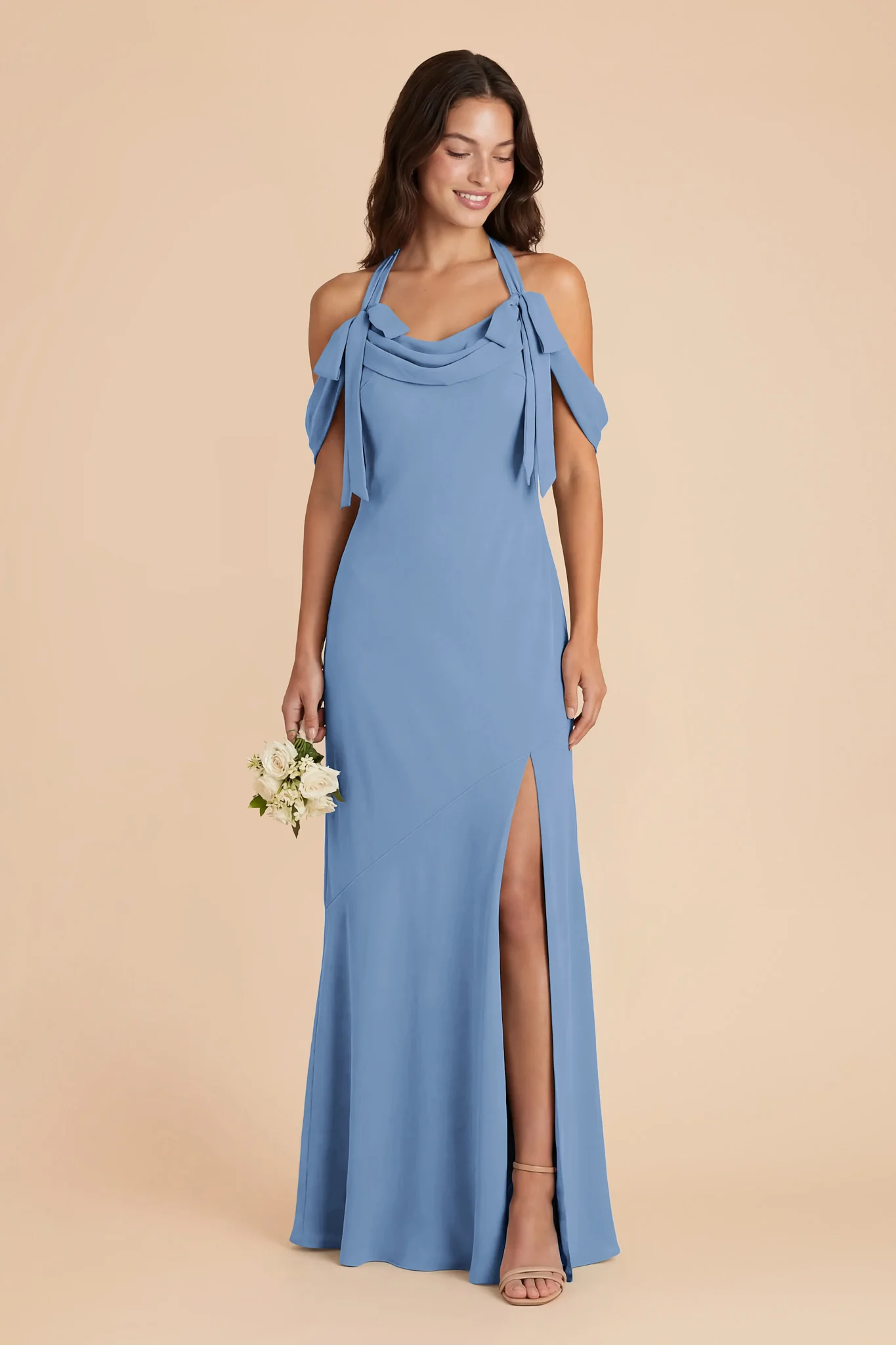 Sophia Chiffon Dress - Bluebell - Image 2