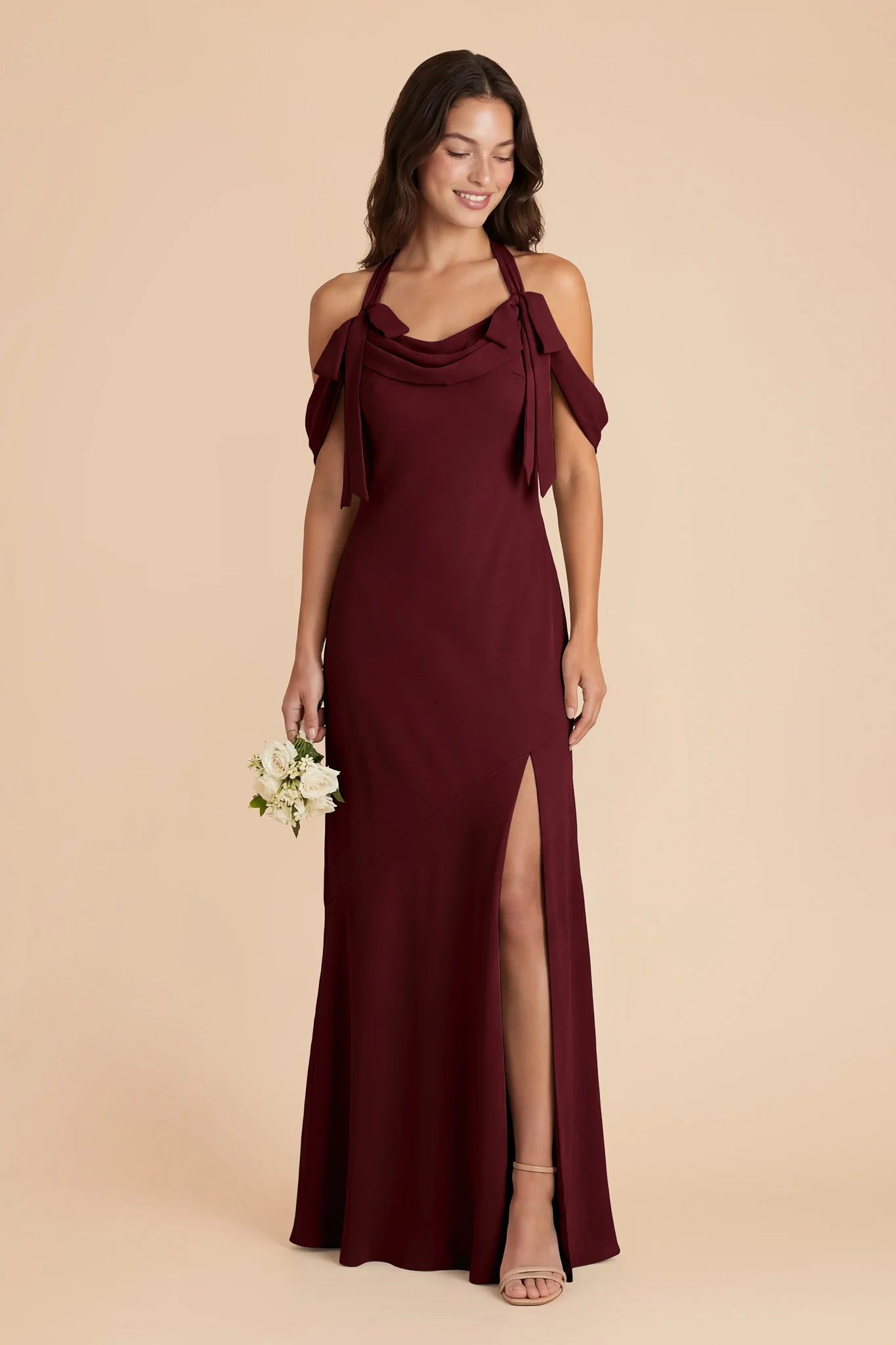 Sophia Chiffon Dress - Cabernet - Image 2