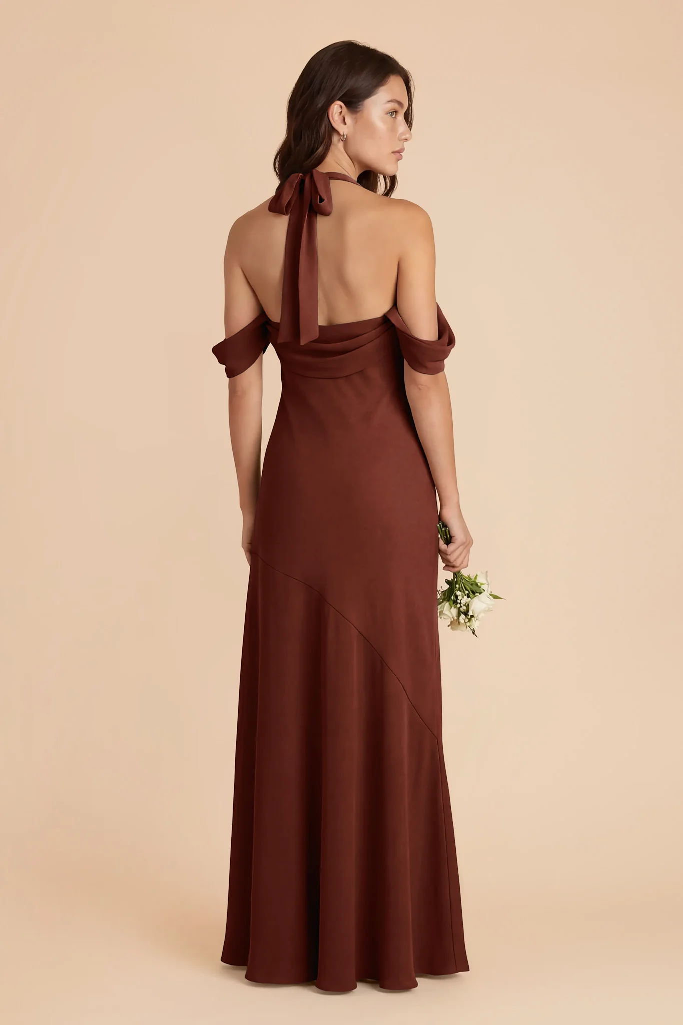 Sophia Chiffon Dress - Cognac - Image 3