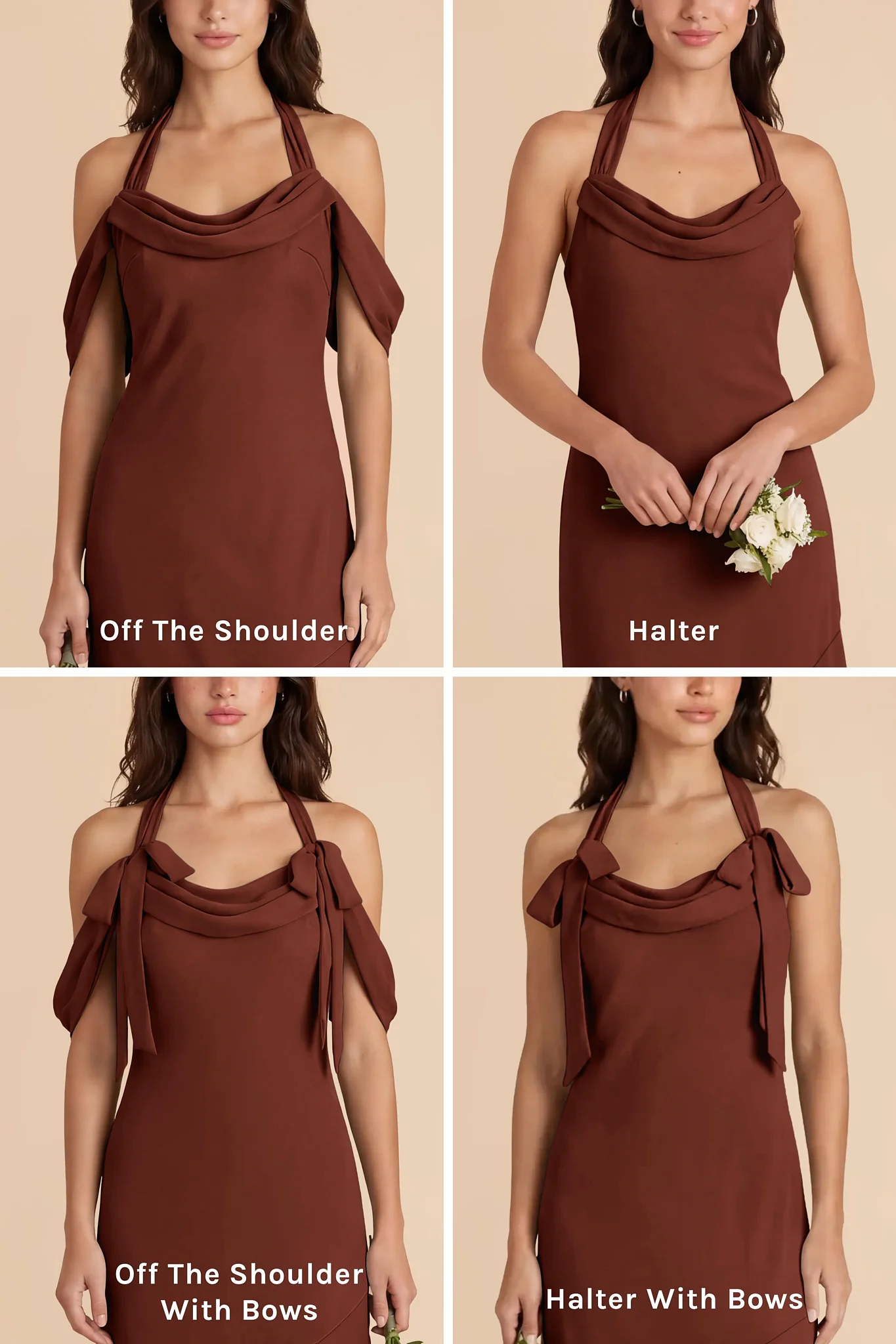 Sophia Chiffon Dress - Cognac - Image 5