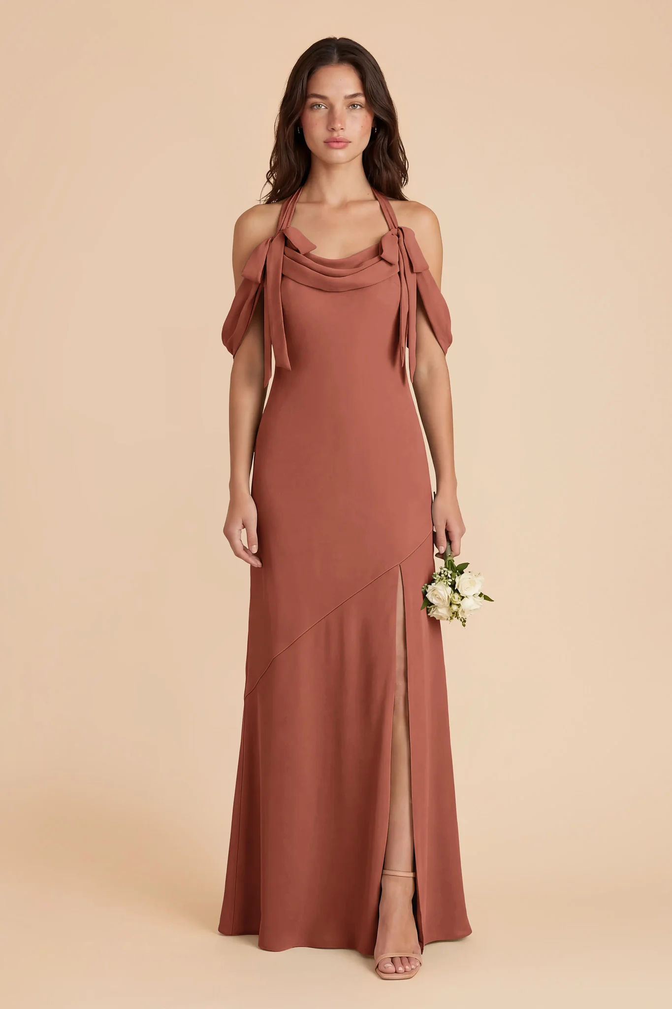 Sophia Chiffon Dress - Desert Rose
