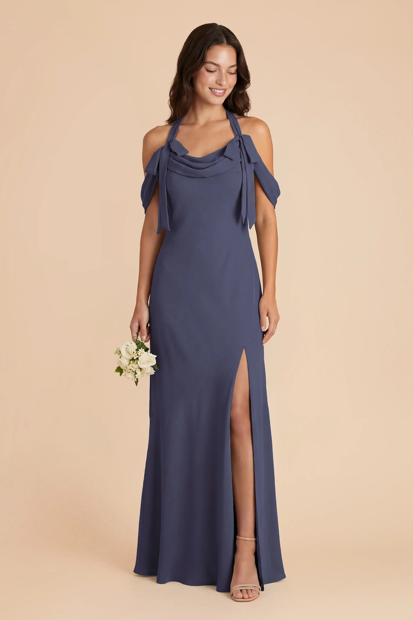 Sophia Chiffon Dress - Dusk Blue - Image 2