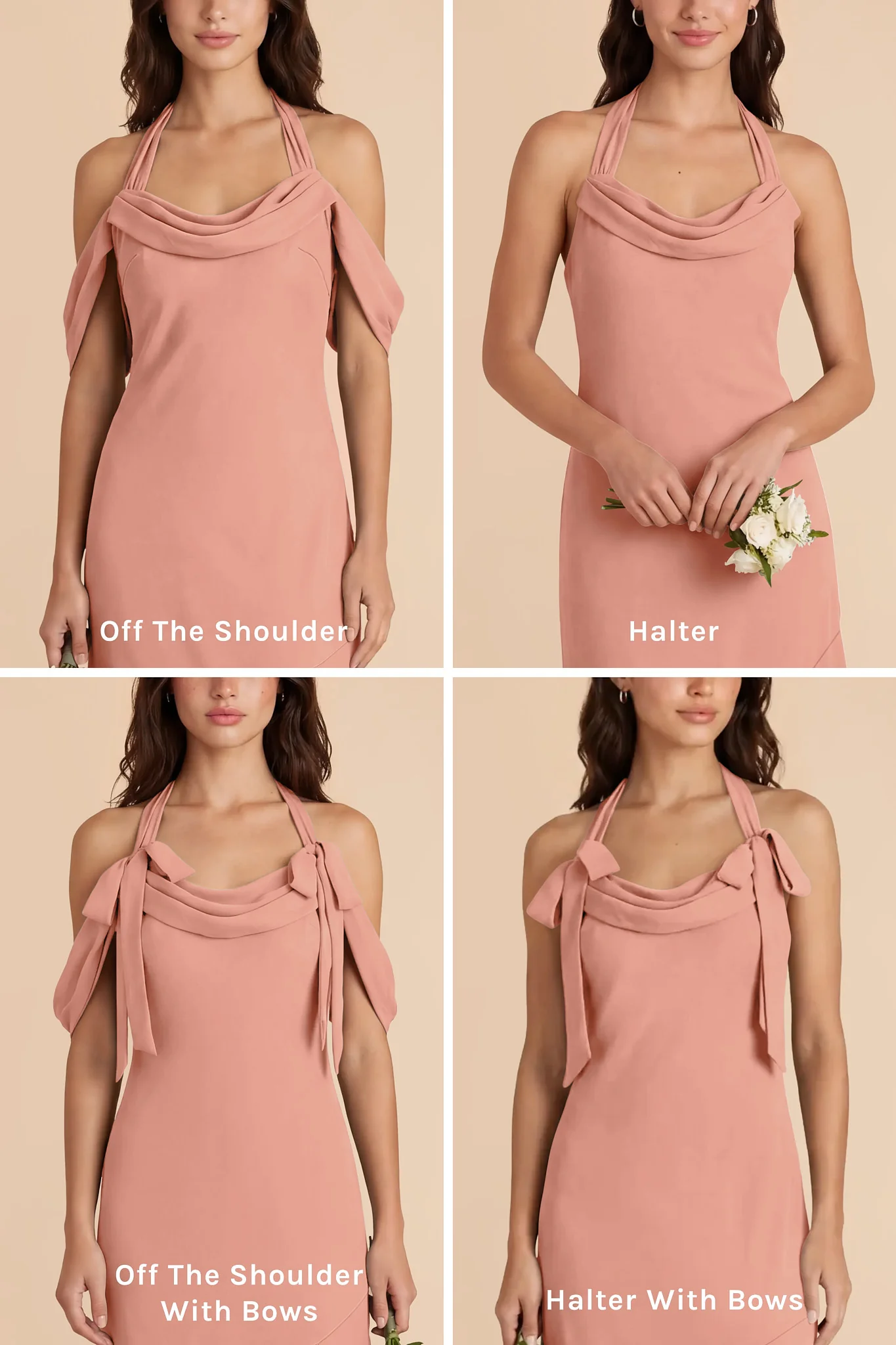 Sophia Chiffon Dress - Dusty Rose - Image 5