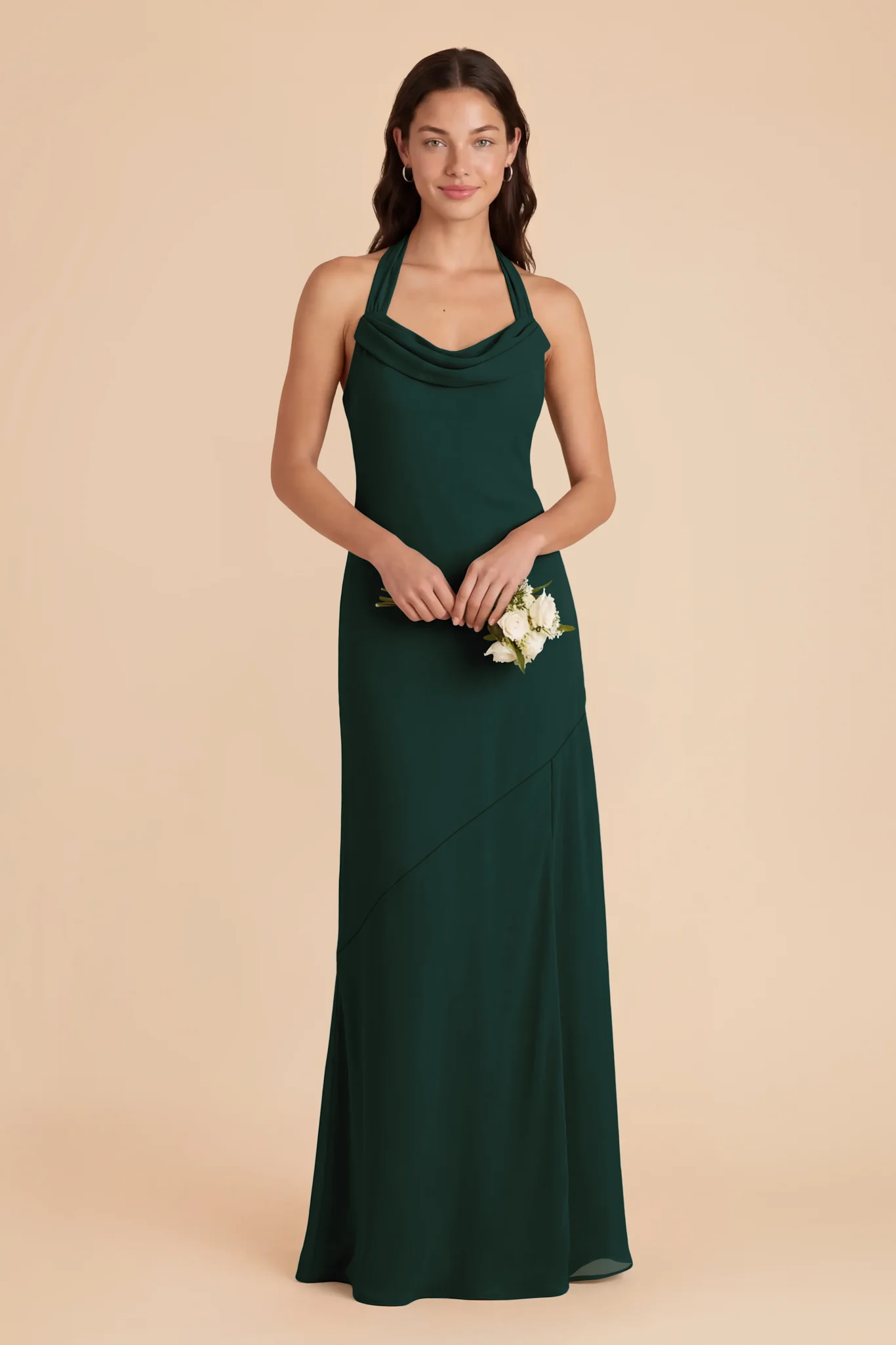 Sophia Chiffon Dress - Emerald - Image 3