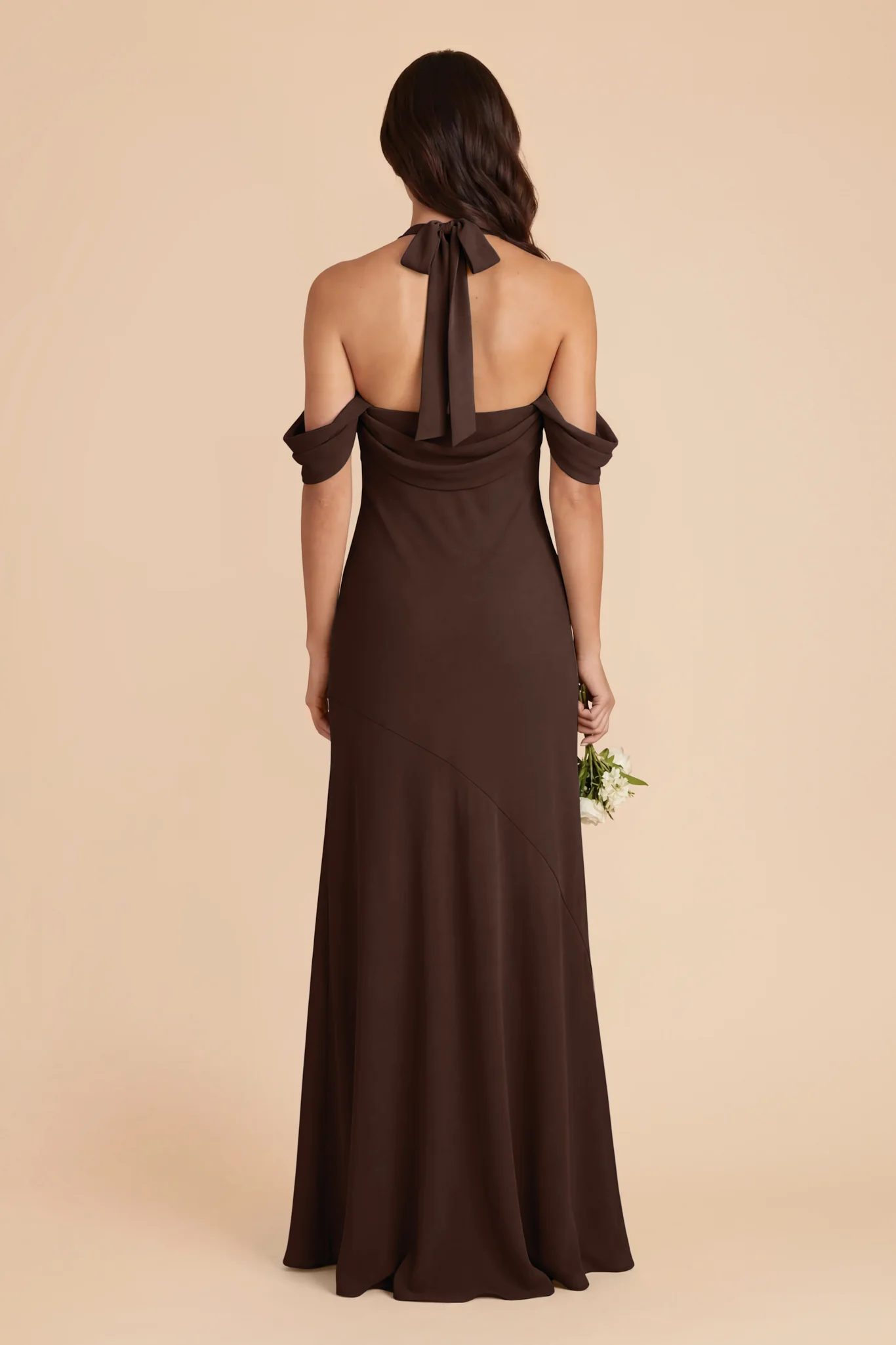 Sophia Chiffon Dress - Espresso - Image 7