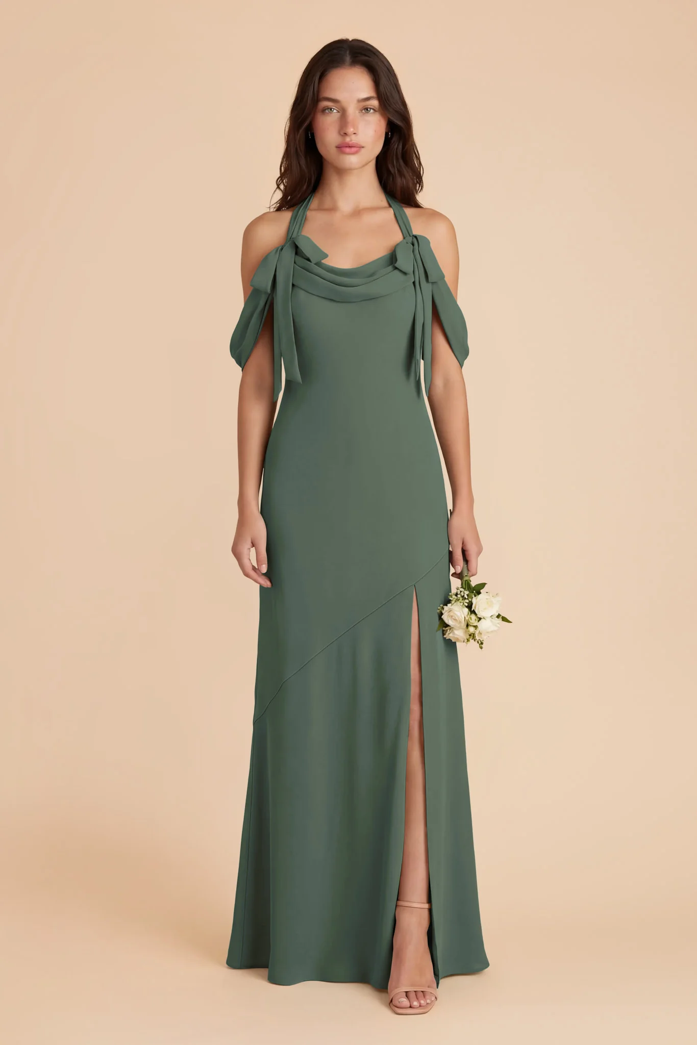 Sophia Chiffon Dress - Eucalyptus