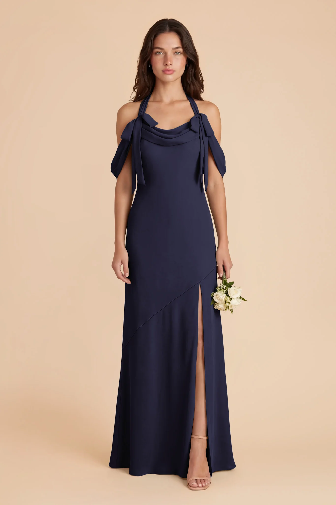 Sophia Chiffon Dress - Navy
