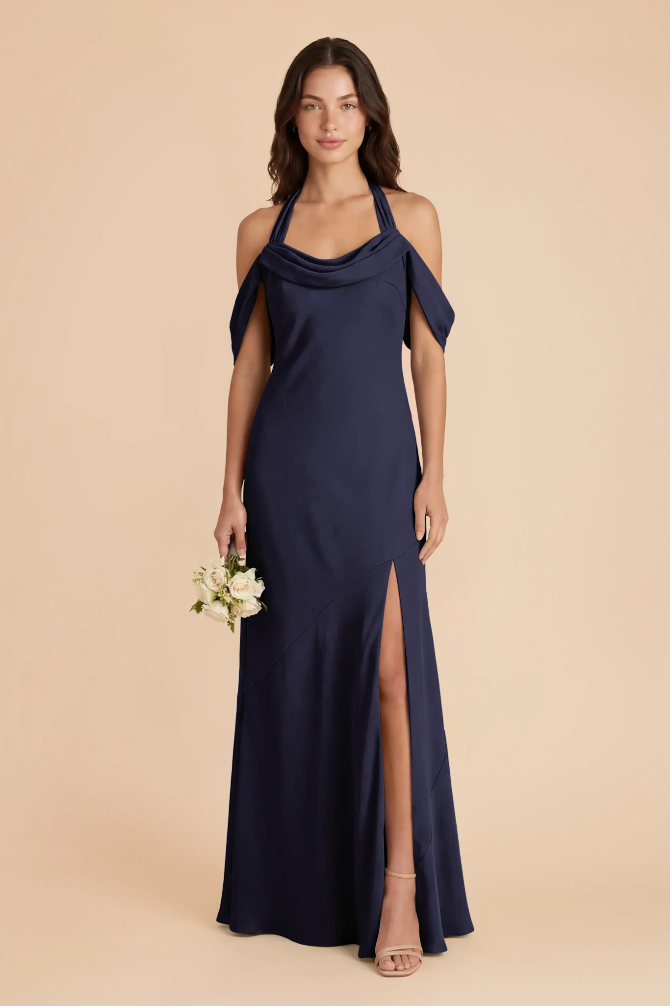 Sophia Chiffon Dress - Navy - Image 2
