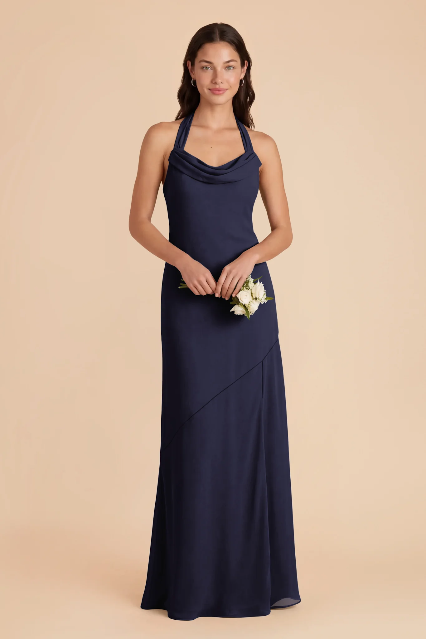 Sophia Chiffon Dress - Navy - Image 3