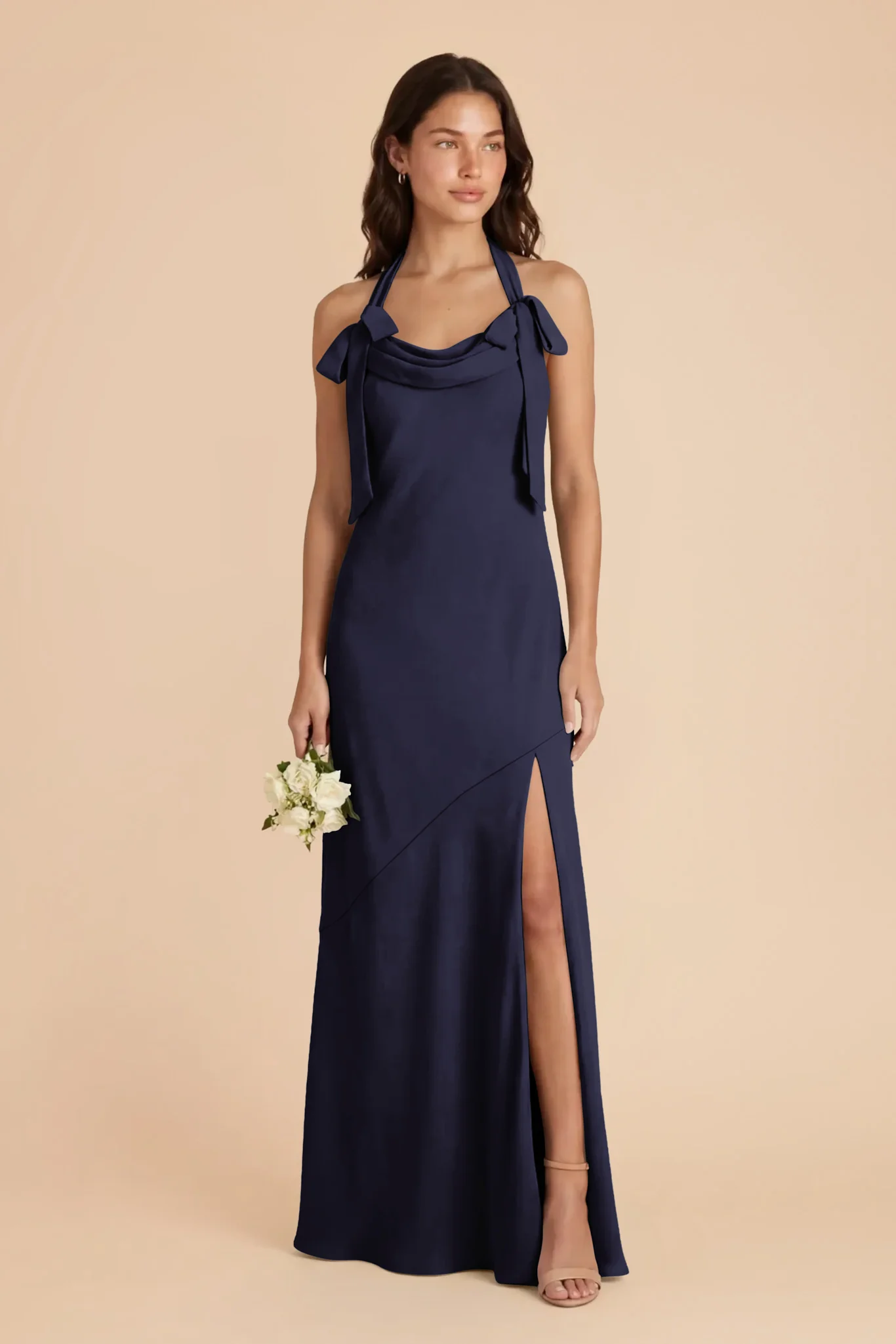 Sophia Chiffon Dress - Navy - Image 4