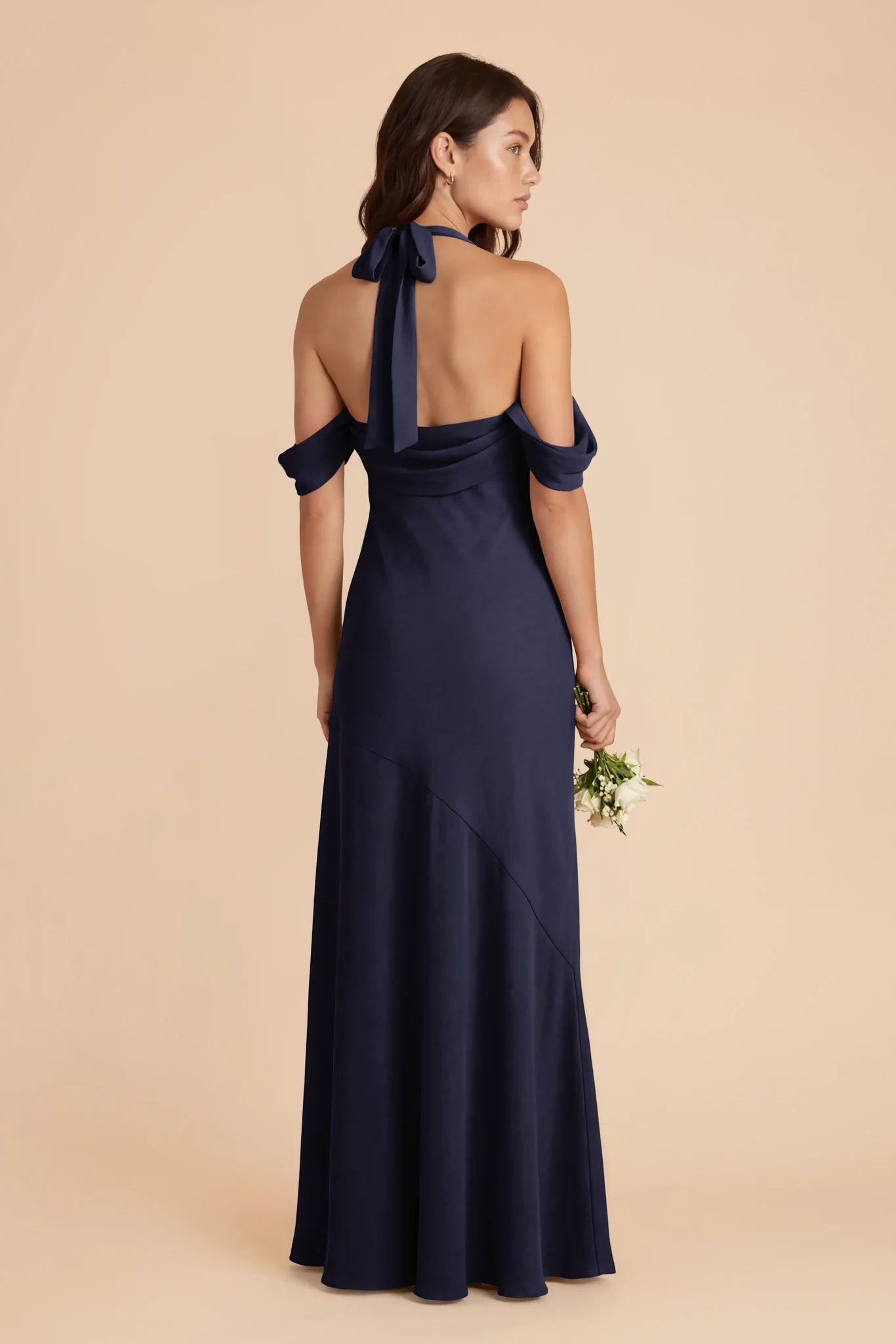 Sophia Chiffon Dress - Navy - Image 6