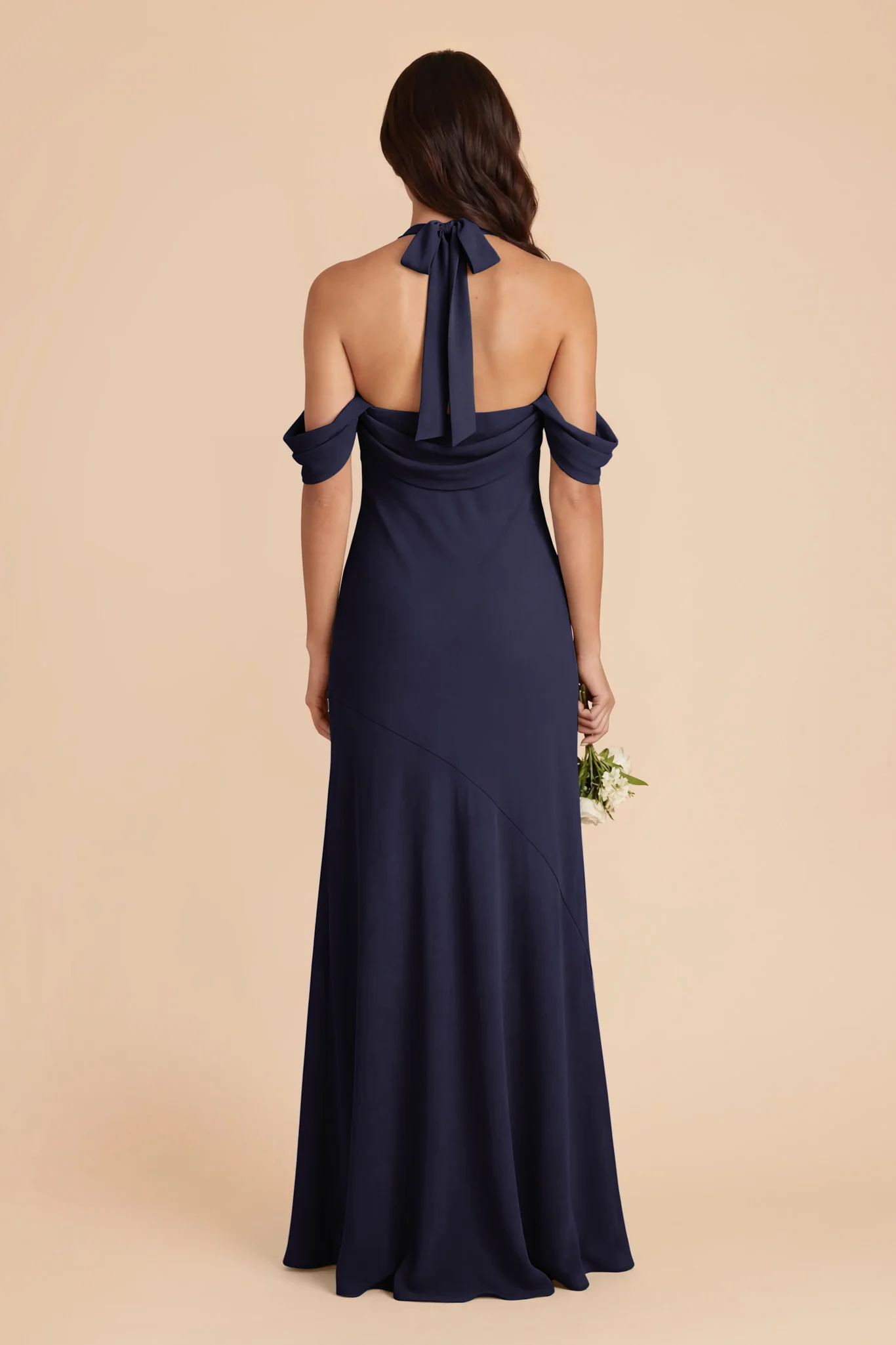Sophia Chiffon Dress - Navy - Image 7